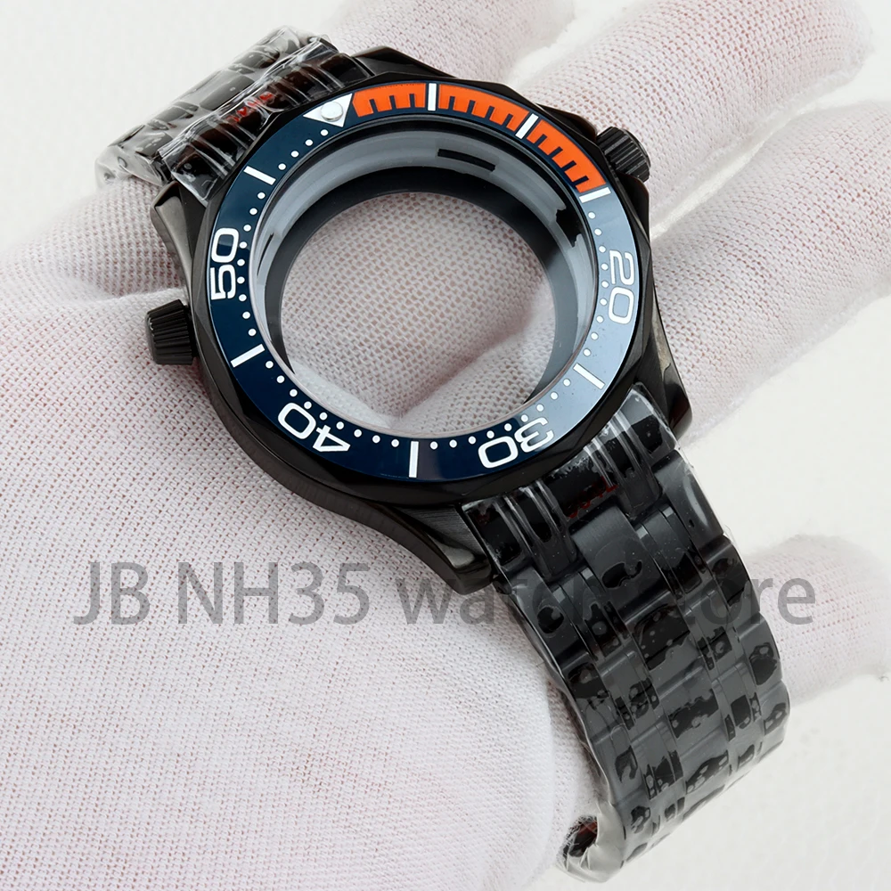 41mm Black PVD NH35 Watch Case Waterproof Watch Parts For Seamaster 300 Nh35 Nh36 Movment 31MM Dial 316L Stainless Steel Case
41mm Black PVD NH35 Watch Case Waterproof Watch Parts For Seamaster 300 Nh35 Nh36 Movment 31MM Dial 316L Stainless Steel Case
