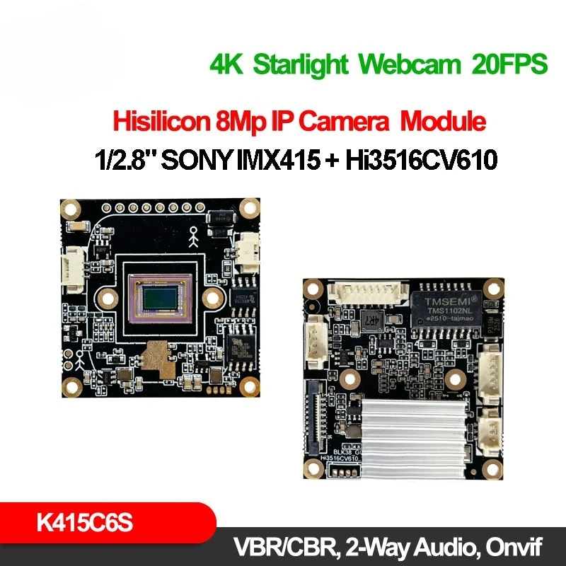 8MP IMX415 IPC Module HI3516CV610 Night Vision USB Webcam 20FPS MJPEG RTSP ONVIF Mini Home Surveillance Camera
8MP IMX415 IPC Module HI3516CV610 Night Vision USB Webcam 20FPS MJPEG RTSP ONVIF Mini Home Surveillance Camera