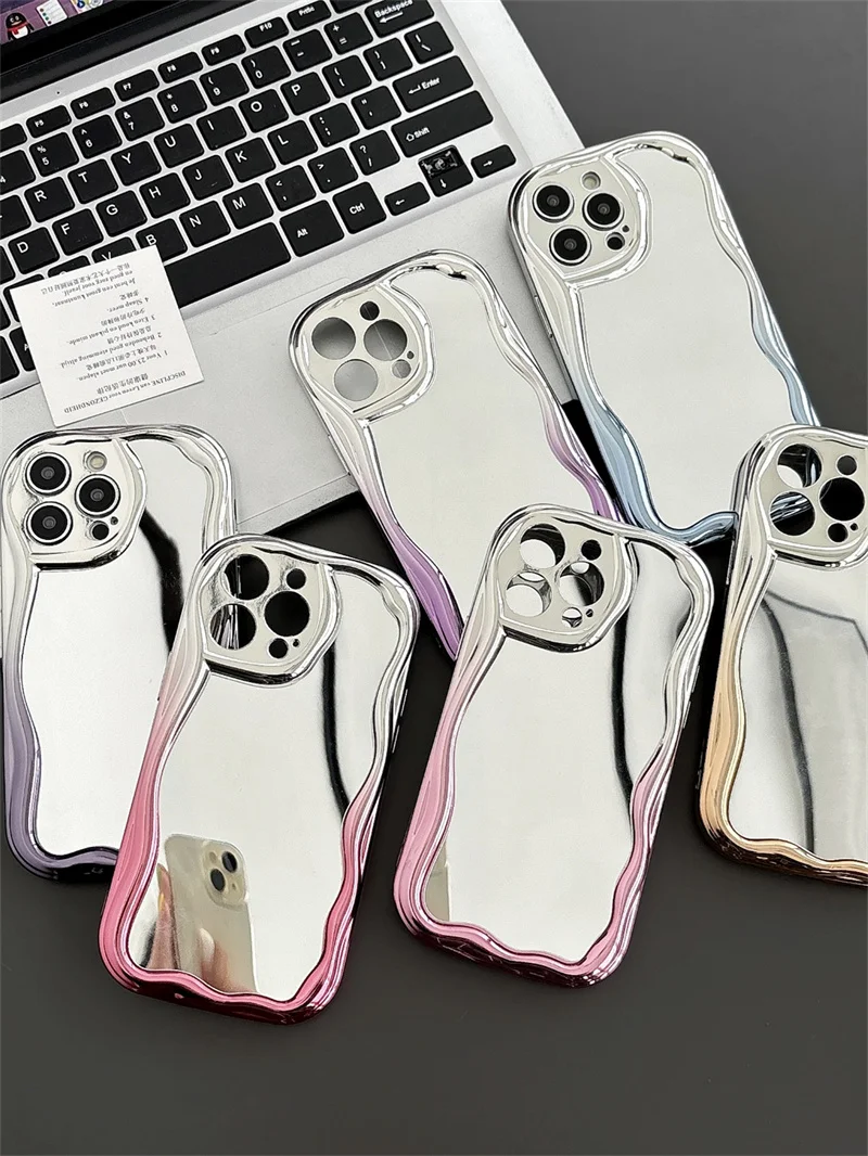 Electroplated Wave Phone Case Fro Apple iPhone 15 14 12 13 11 Pro Max Lens Full Package Makeup Mirror Phone Accessories
Electroplated Wave Phone Case Fro Apple iPhone 15 14 12 13 11 Pro Max Lens Full Package Makeup Mirror Phone Accessories