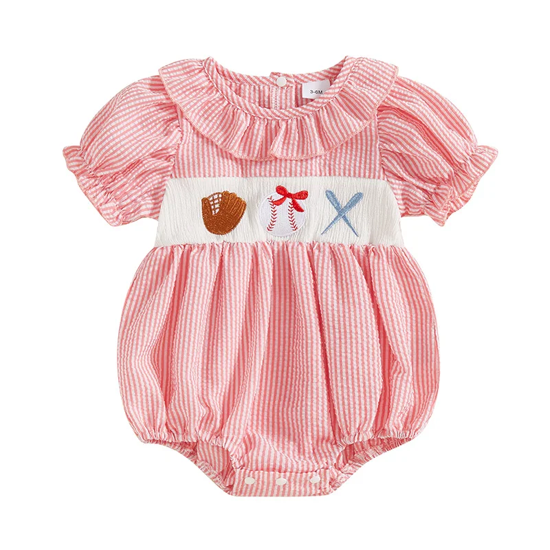 0-18M Newborn Baby Girl Baseball Outfit Embroidery Short Sleeve Smocked Bubble Romper Ruffle Bodysuit Cute Summer Clothes
0-18M Newborn Baby Girl Baseball Outfit Embroidery Short Sleeve Smocked Bubble Romper Ruffle Bodysuit Cute Summer Clothes