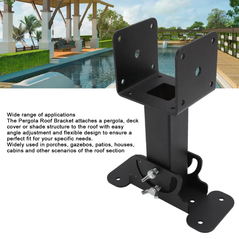 Hardware Carbon Steel Support Brackets Adjustable Black Riser Brackets Patio Roof Riser Pergola
Hardware Carbon Steel Support Brackets Adjustable Black Riser Brackets Patio Roof Riser Pergola