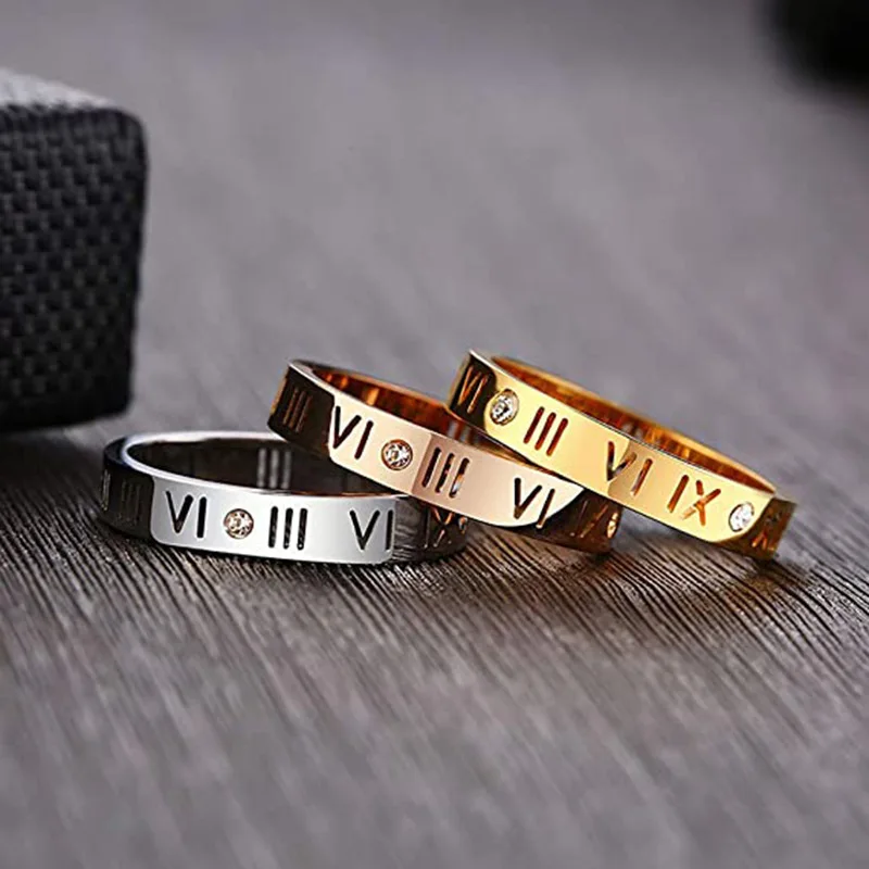 Hollow Roman Numeral Ring Stainless Steel Cute 4mm Rings Zircon Charm Jewelry Women Rose Gold Silver Color Size 6 To 12 Quality
Hollow Roman Numeral Ring Stainless Steel Cute 4mm Rings Zircon Charm Jewelry Women Rose Gold Silver Color Size 6 To 12 Quality