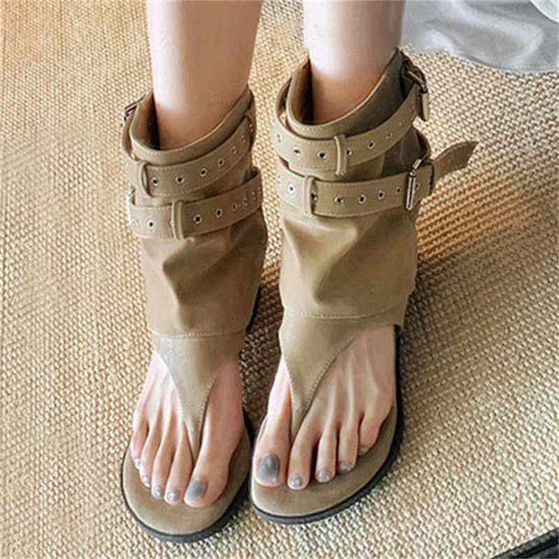 Summer Design Belt Buckle Strap Woman Ankle Boots Sandals Fashion Round Clip Toe Square Flat Heels Ladies Shoes
Summer Design Belt Buckle Strap Woman Ankle Boots Sandals Fashion Round Clip Toe Square Flat Heels Ladies Shoes