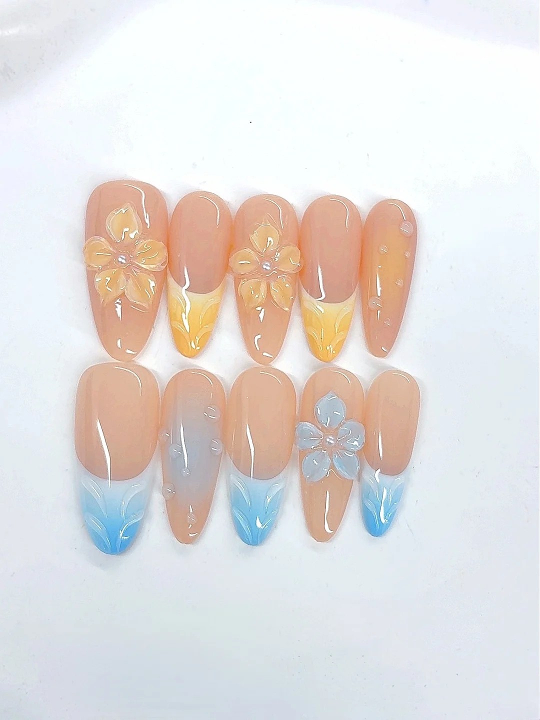 Pastel Floral Press - on Nails - Chic Almond False Nails(D518) 
Pastel Floral Press - on Nails - Chic Almond False Nails(D518)