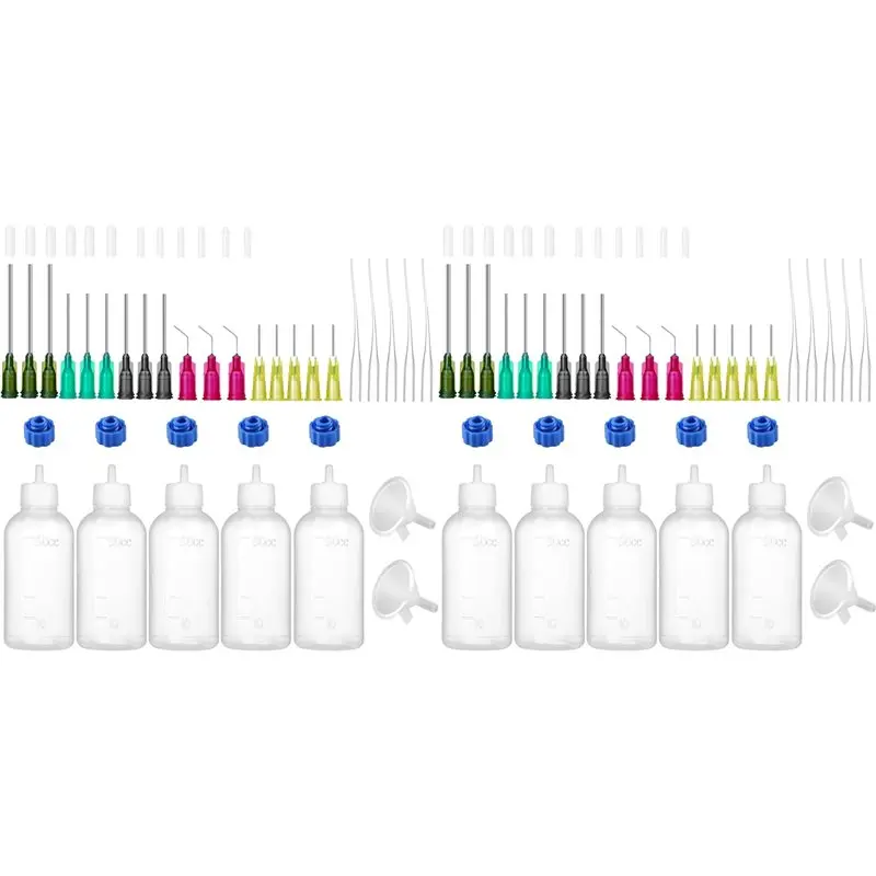EMECE-2 Set 50Ml Glue Precision Tip Applicator Bottle, Needle Tip Squeeze Bottle, 14Ga 16Ga 18Ga 20Ga 25Ga Storage Cap Set 2
EMECE-2 Set 50Ml Glue Precision Tip Applicator Bottle, Needle Tip Squeeze Bottle, 14Ga 16Ga 18Ga 20Ga 25Ga Storage Cap Set 2