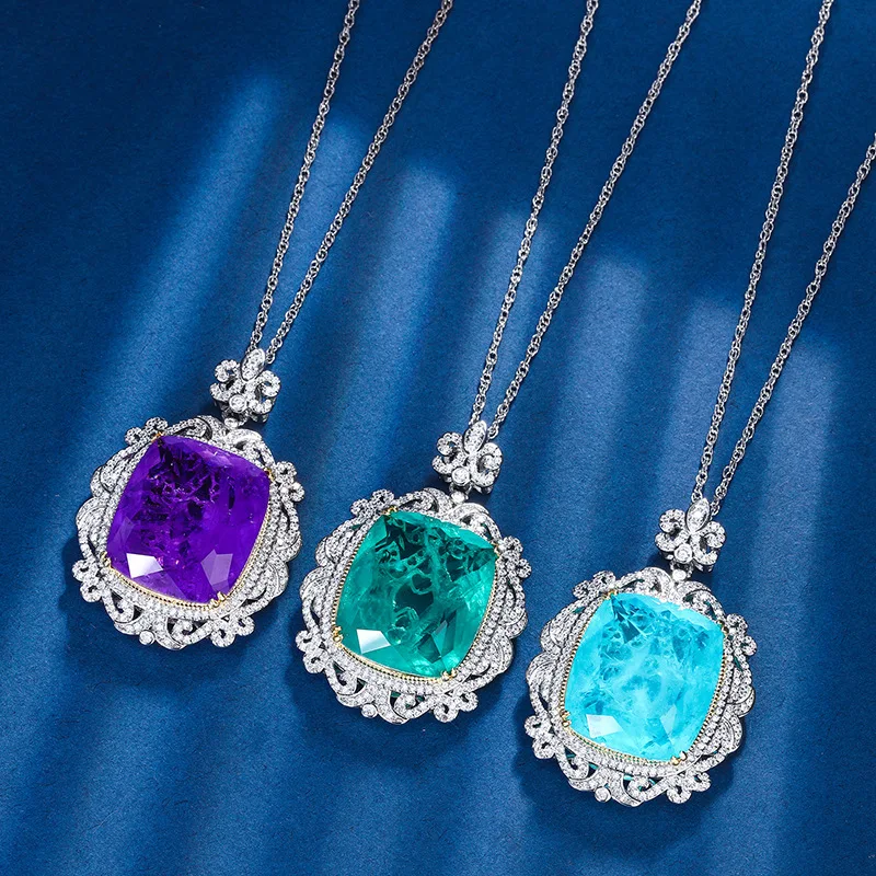 New Gold-Plated Jewelry European and American Style Gemstone Square 20*23 Pendant Necklace
New Gold-Plated Jewelry European and American Style Gemstone Square 20*23 Pendant Necklace