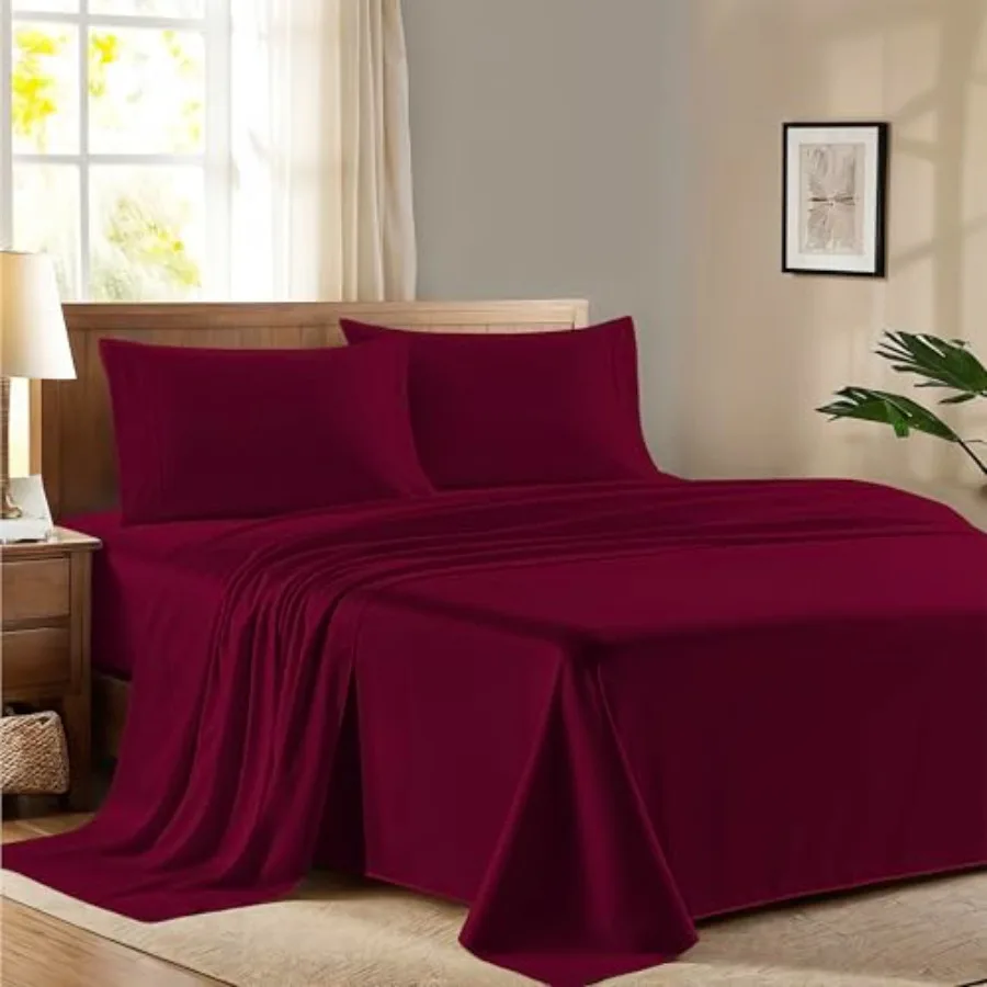 100% Egyptian Cotton Size Sheet Set - 600 Series Refined Collection Egyptian Cotton Sheets Set for Size Bed 4 PC, Soft Cooling
100% Egyptian Cotton Size Sheet Set - 600 Series Refined Collection Egyptian Cotton Sheets Set for Size Bed 4 PC, Soft Cooling