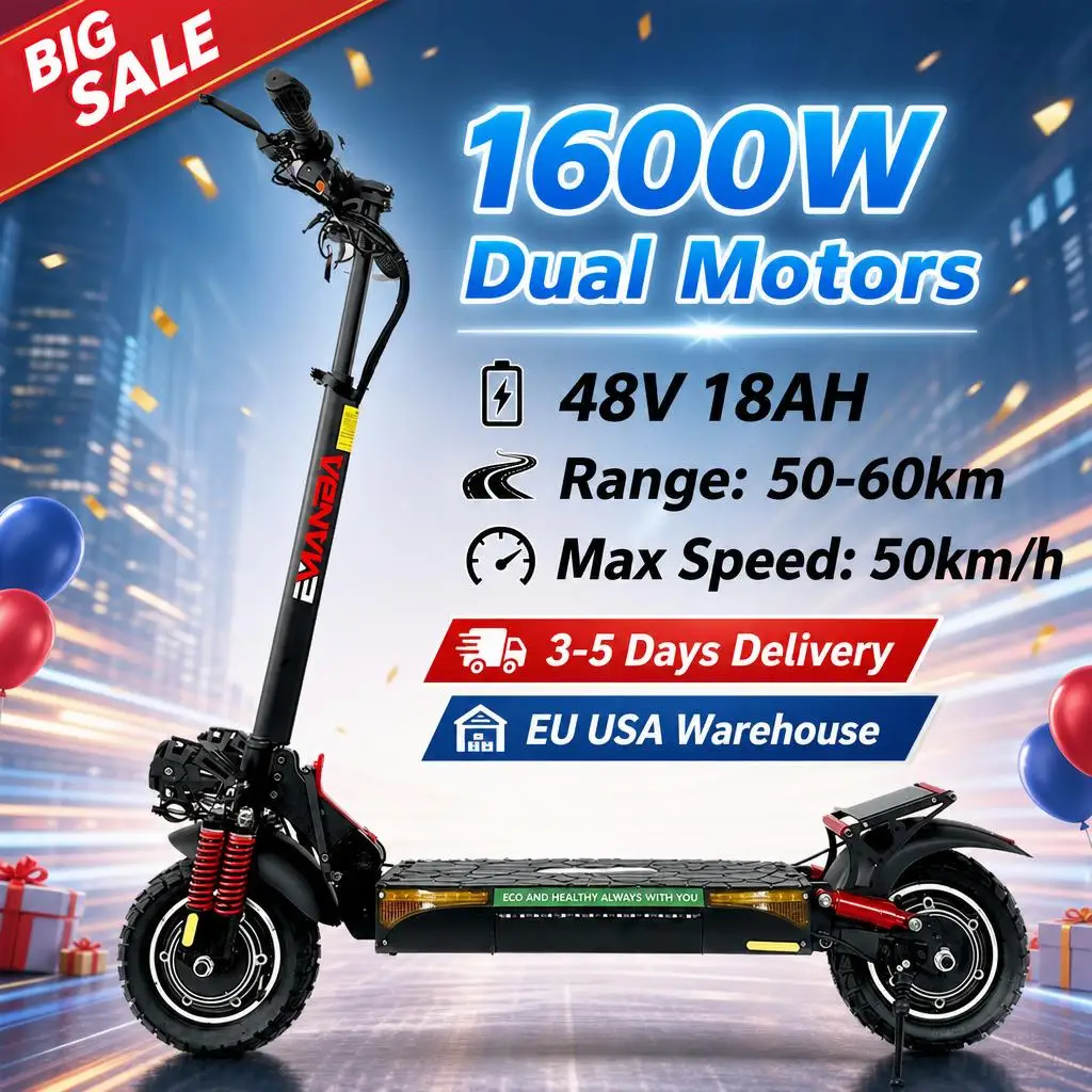 X4 USA in Stock 2*800W Powerful Dual Motors Electric Scooter 10Inch Off Road Tire Adults EScooter
X4 USA in Stock 2*800W Powerful Dual Motors Electric Scooter 10Inch Off Road Tire Adults EScooter