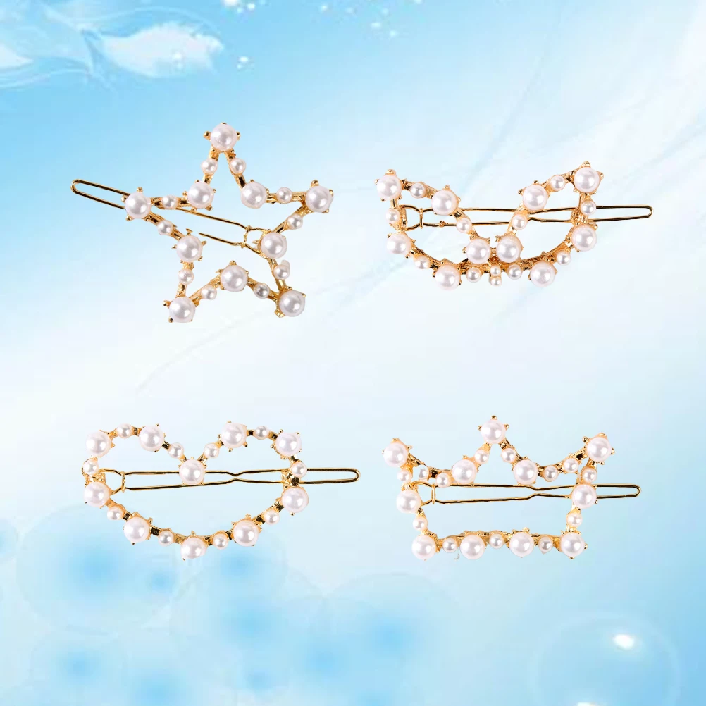 4pcs Hollow Out Heart Shaped Pearl Hair Clips Geometric Barrettes Girls Headdress Lightweight Durable Alloy Travel Hair
4pcs Hollow Out Heart Shaped Pearl Hair Clips Geometric Barrettes Girls Headdress Lightweight Durable Alloy Travel Hair