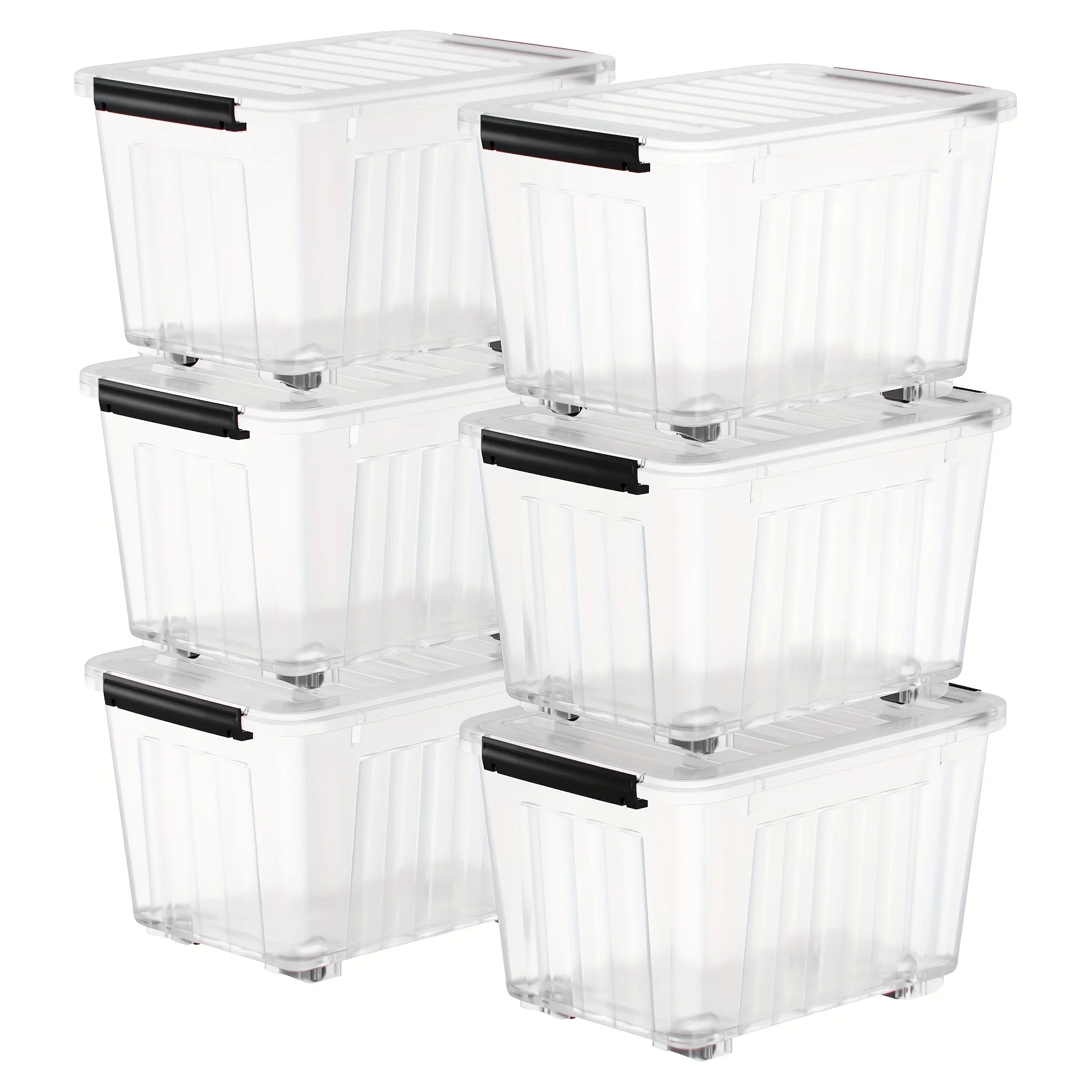 Clear Plastic Storage Bins With Lids, Stackable Containers For Clothes, Toy And Tools, Kids Toy Storage Organizer, 6PACK
Clear Plastic Storage Bins With Lids, Stackable Containers For Clothes, Toy And Tools, Kids Toy Storage Organizer, 6PACK