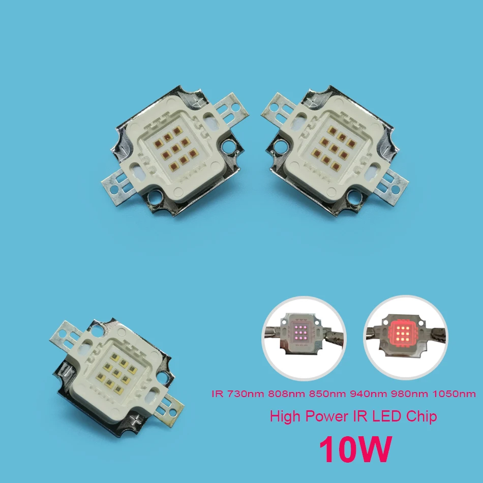 10w High Power LED Chip IR Infrared 730nm 740nm 808nm 850Nm 940nm 980nm 1050nm Emitter Light Lamp Beads For Night Vision Camera
10w High Power LED Chip IR Infrared 730nm 740nm 808nm 850Nm 940nm 980nm 1050nm Emitter Light Lamp Beads For Night Vision Camera