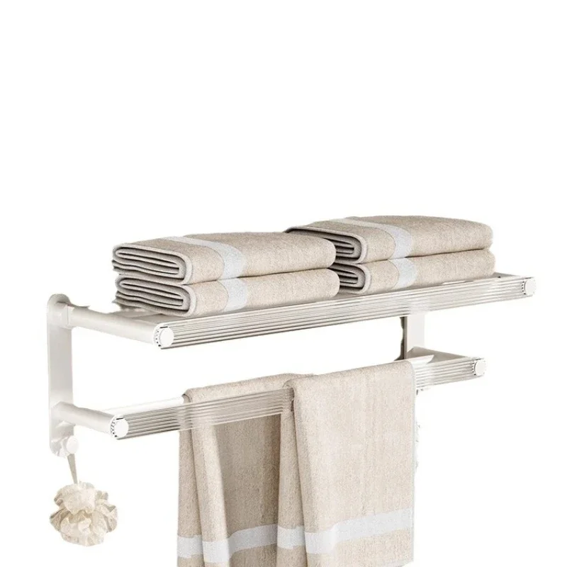 Bathroom Towel Rack with Hanger Hooks White Acrylic Folding Wall Rack Organizer
Bathroom Towel Rack with Hanger Hooks White Acrylic Folding Wall Rack Organizer