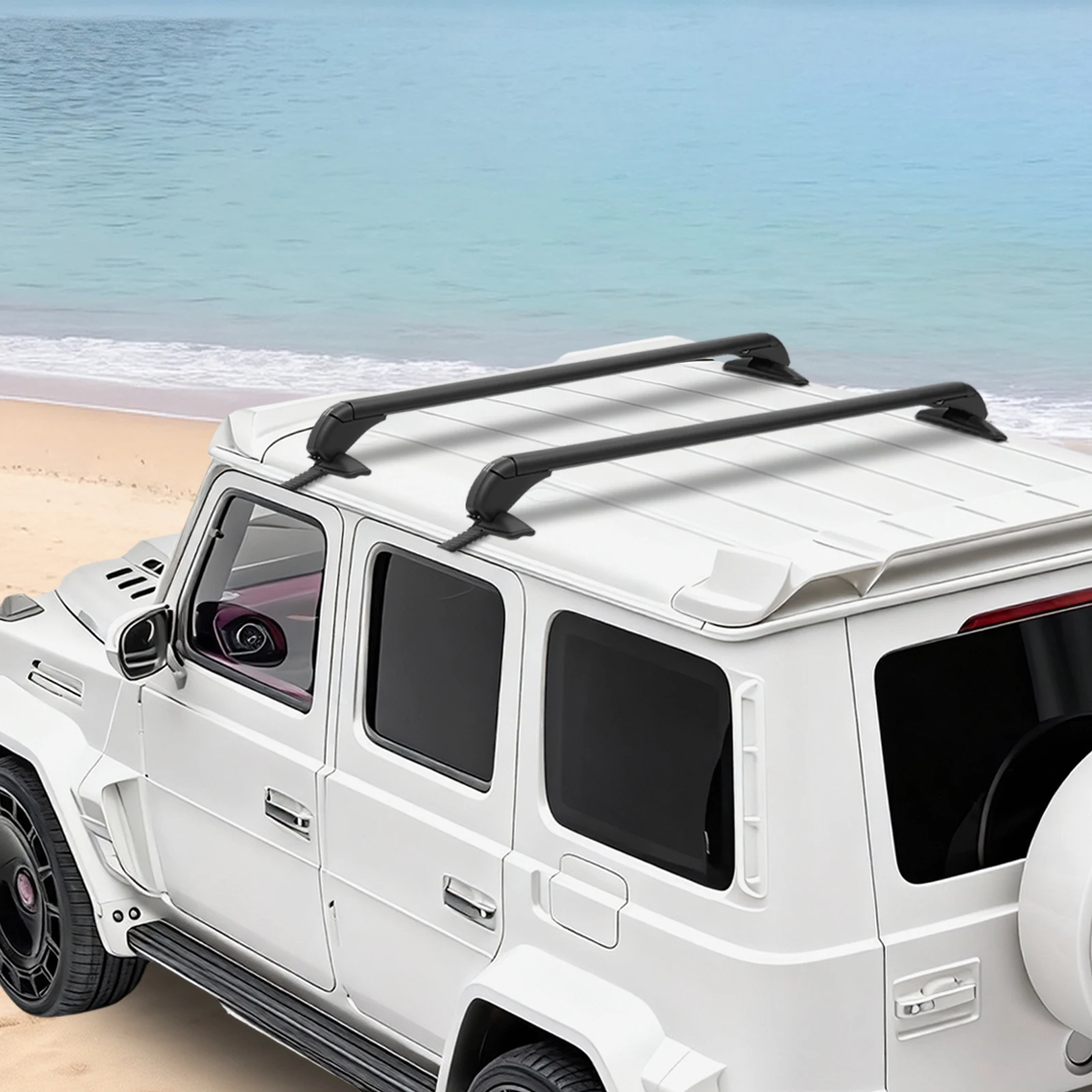 Black 100cm Aluminum Roof Bars, Travel Outdoor Use, Anti-theft Lock Non-drilling 165lbs Static Load Roof Rack for 4/5 Door Car Owners
Black 100cm Aluminum Roof Bars, Travel Outdoor Use, Anti-theft Lock Non-drilling 165lbs Static Load Roof Rack for 4/5 Door Car Owners
