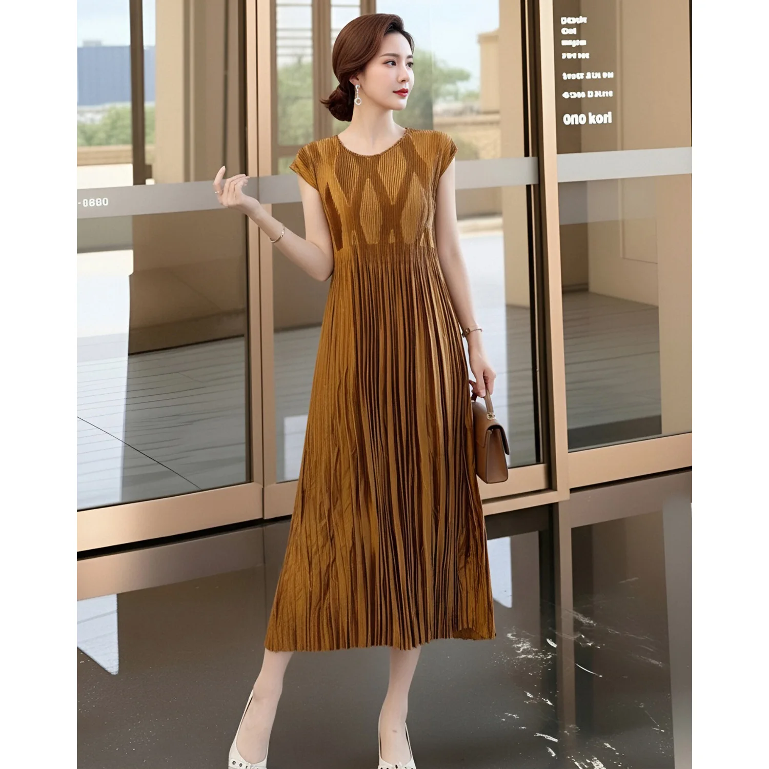 Light Luxury and High-end Dress Women's Summer Seaside Vacation Mid-length Navy Blue Short-sleeved Miyake Pleated Skirt
Light Luxury and High-end Dress Women's Summer Seaside Vacation Mid-length Navy Blue Short-sleeved Miyake Pleated Skirt