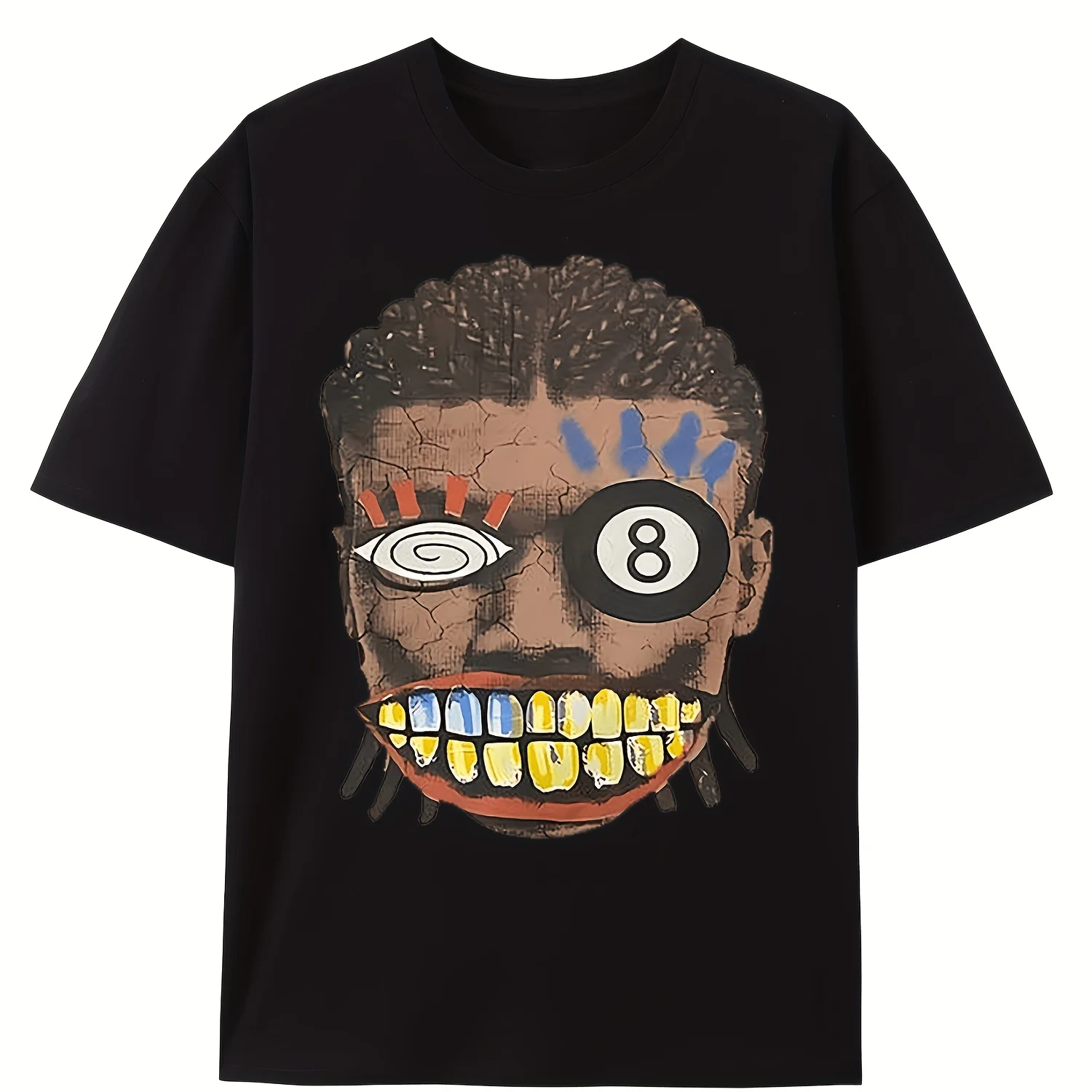 Men's Heavyweight 220Gsm 100% Cotton Retro Hip-Hop Graphic T-Shirt - Oversized Round Neck Streetwear Tee with Golden Teeth & Dreadlock Face Print, Casual Summer & Year-Round Comfort, Soft Breathable Fabric
Men's Heavyweight 220Gsm 100% Cotton Retro Hip-Hop Graphic T-Shirt - Oversized Round Neck Streetwear Tee with Golden Teeth & Dreadlock Face Print, Casual Summer & Year-Round Comfort, Soft Breathable Fabric