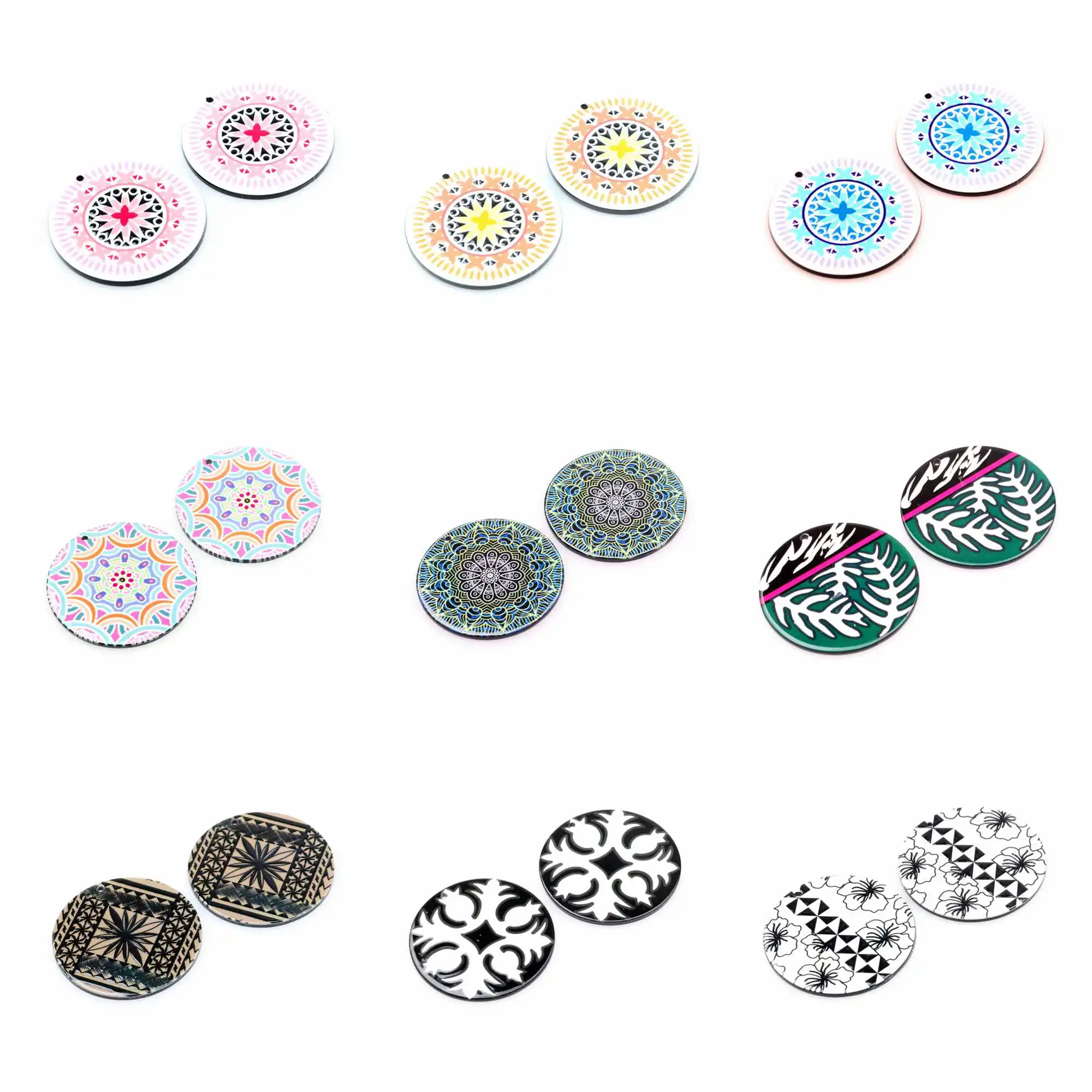 Printed Acrylic Earring Charms,Coin Shaped Flat Pendant,Necklace Component,DIY Connector,Jewelry Supplie,43.5mmx43.6mm,ACL-211
Printed Acrylic Earring Charms,Coin Shaped Flat Pendant,Necklace Component,DIY Connector,Jewelry Supplie,43.5mmx43.6mm,ACL-211