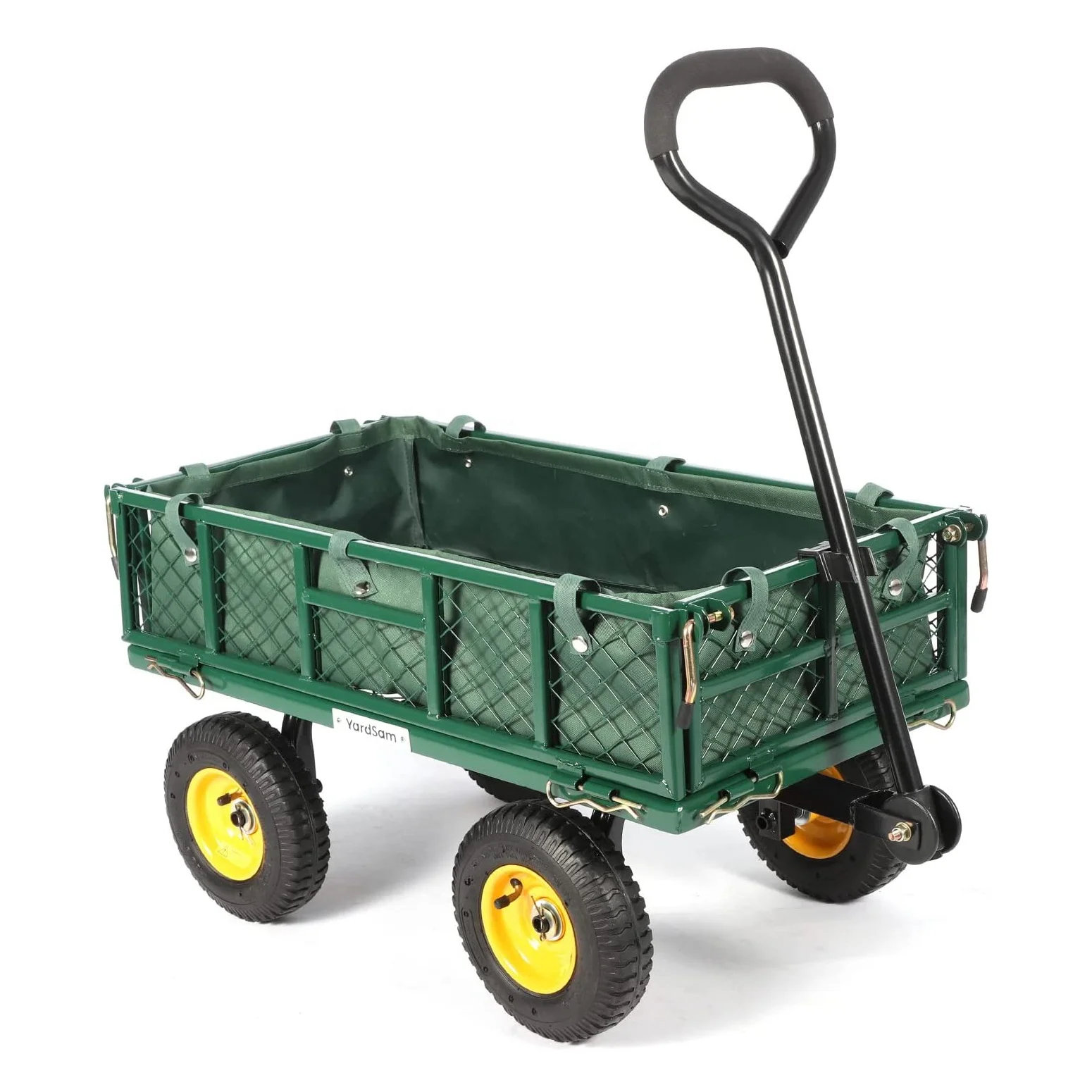 Heavy Duty 4-Wheel Steel Mesh Utility Wagon, Outdoor Metal Garden Tool Trolley With Detachable Side Panels
Heavy Duty 4-Wheel Steel Mesh Utility Wagon, Outdoor Metal Garden Tool Trolley With Detachable Side Panels