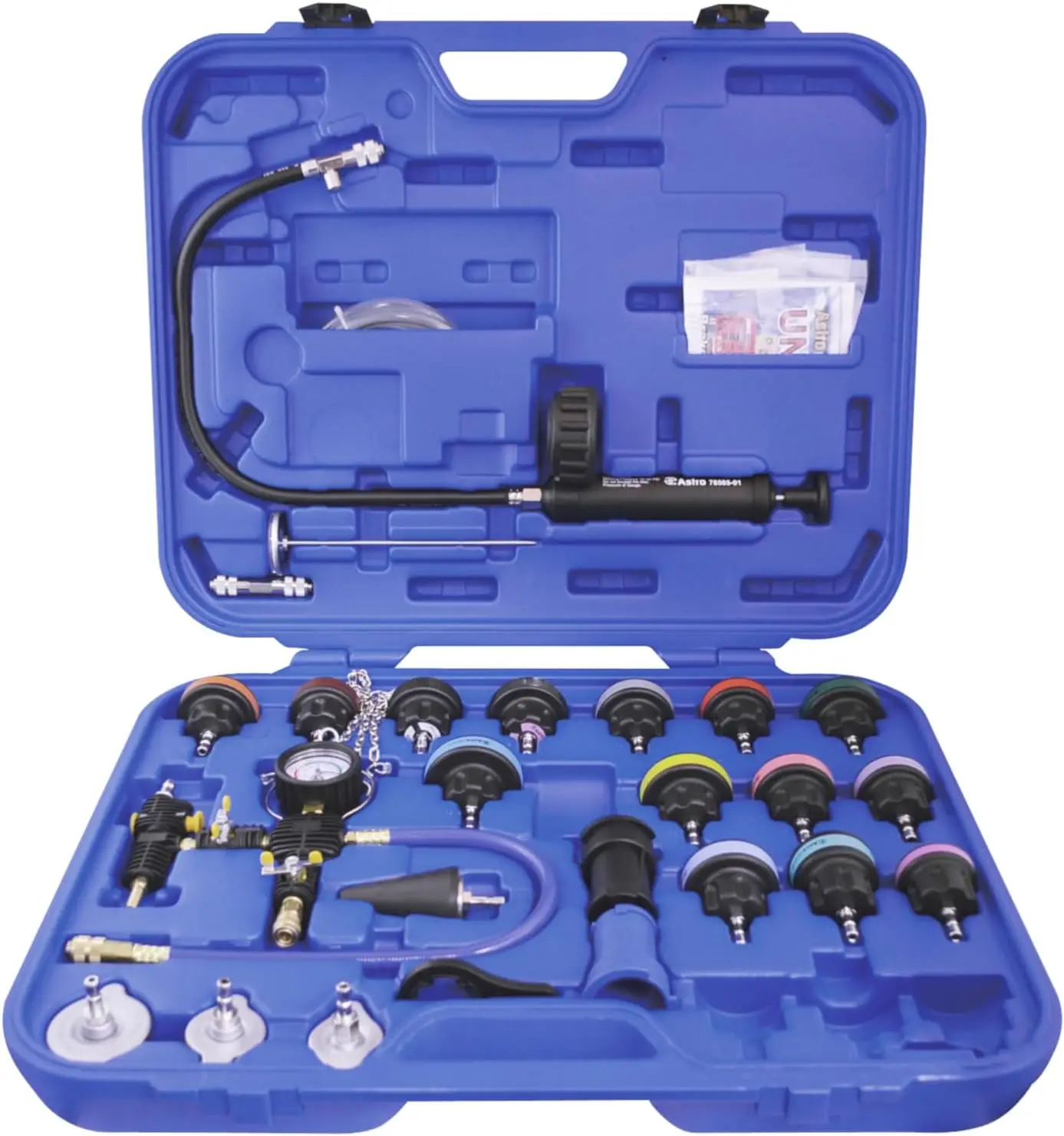 Универсальный тестер давления в радиаторе и комплект вакуумной системы охлаждения для всех транспортных средств
Универсальный тестер давления в радиаторе и комплект вакуумной системы охлаждения для всех транспортных средств