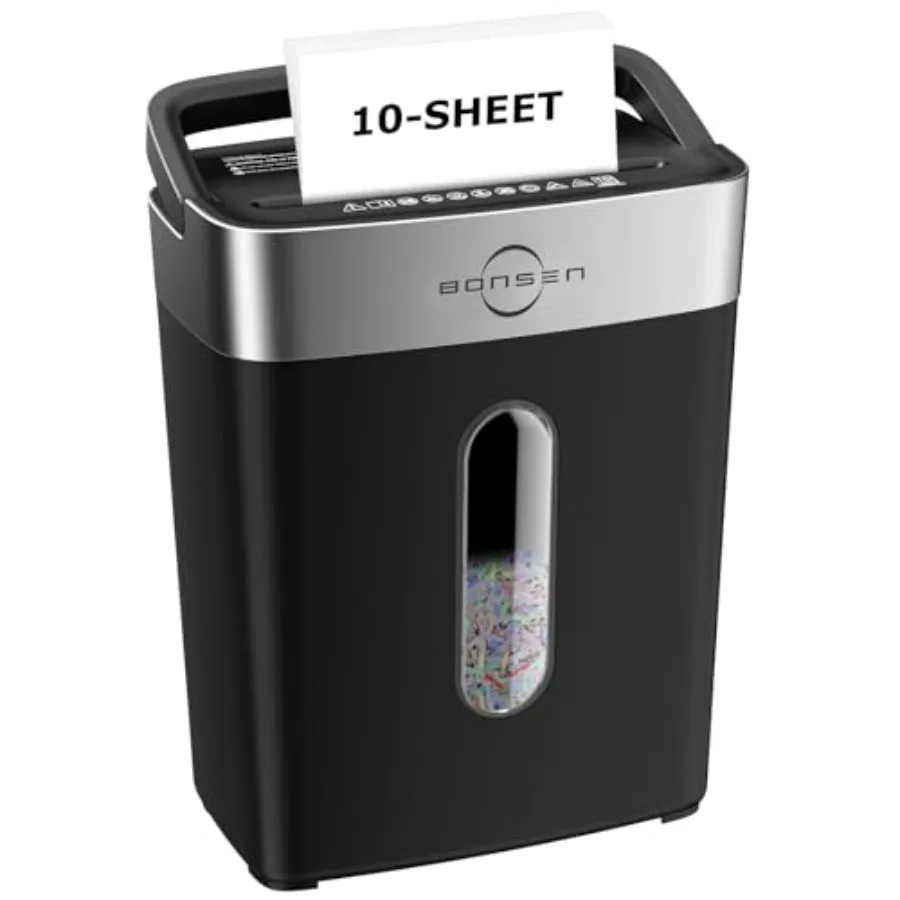 Home Office Cross Cut Paper Shredder, P-4 Security, Black Plastic Body, Portable Handle 4-Gallon Bin, Shreds Paper and Credit C
Home Office Cross Cut Paper Shredder, P-4 Security, Black Plastic Body, Portable Handle 4-Gallon Bin, Shreds Paper and Credit C