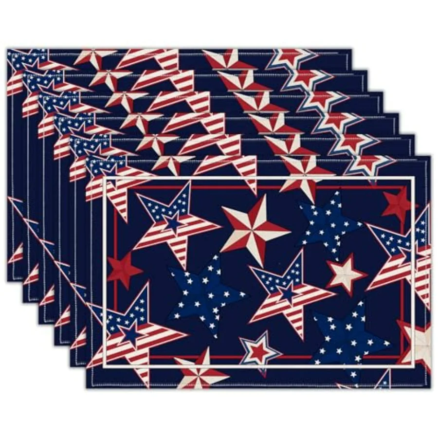 Red White Blue Star Placemats, USA 250th Anniversary 1776-2026 Independence Day Watercolor Star Table Mats, Washable Placemats
Red White Blue Star Placemats, USA 250th Anniversary 1776-2026 Independence Day Watercolor Star Table Mats, Washable Placemats