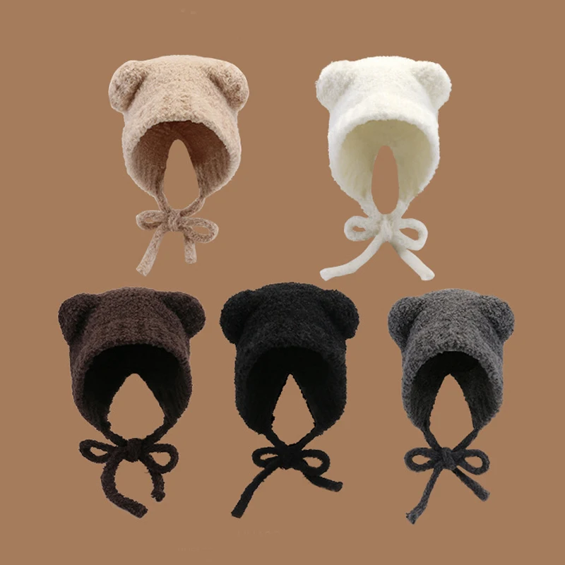 Cute Plush Bear Ears Knitted Hat Autumn Winter Warm Ear Protection Hat Women's Lei Feng Hat Hoodie Cap for Female
Cute Plush Bear Ears Knitted Hat Autumn Winter Warm Ear Protection Hat Women's Lei Feng Hat Hoodie Cap for Female