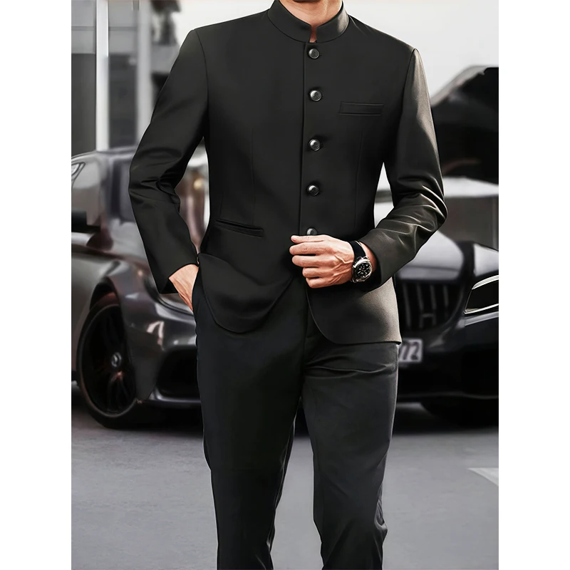 Two-piece Set Suit Men's Chinese Style Suits Set Formal Zhongshan Blazer Jacket Dress Pants Business Banquet Wedding Occasions
Two-piece Set Suit Men's Chinese Style Suits Set Formal Zhongshan Blazer Jacket Dress Pants Business Banquet Wedding Occasions