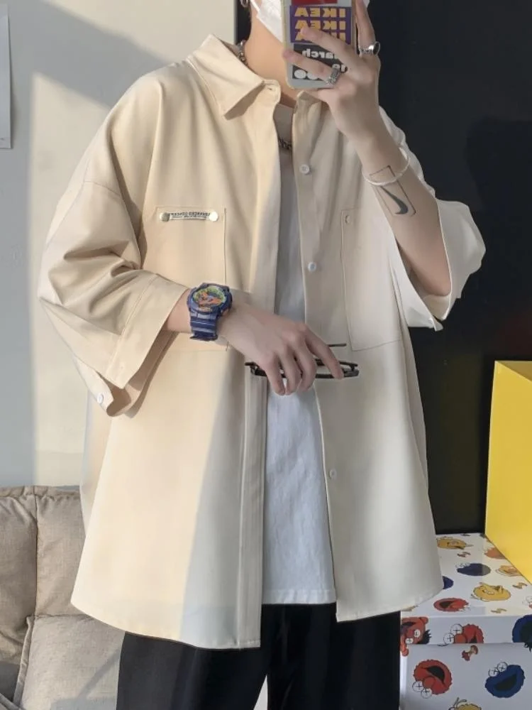 Men's ort Sve irt Summer Thin Casual Loose Fit Button up Breathable Faionable Outerwear Lightweight irt Youth Trend
Men's ort Sve irt Summer Thin Casual Loose Fit Button up Breathable Faionable Outerwear Lightweight irt Youth Trend