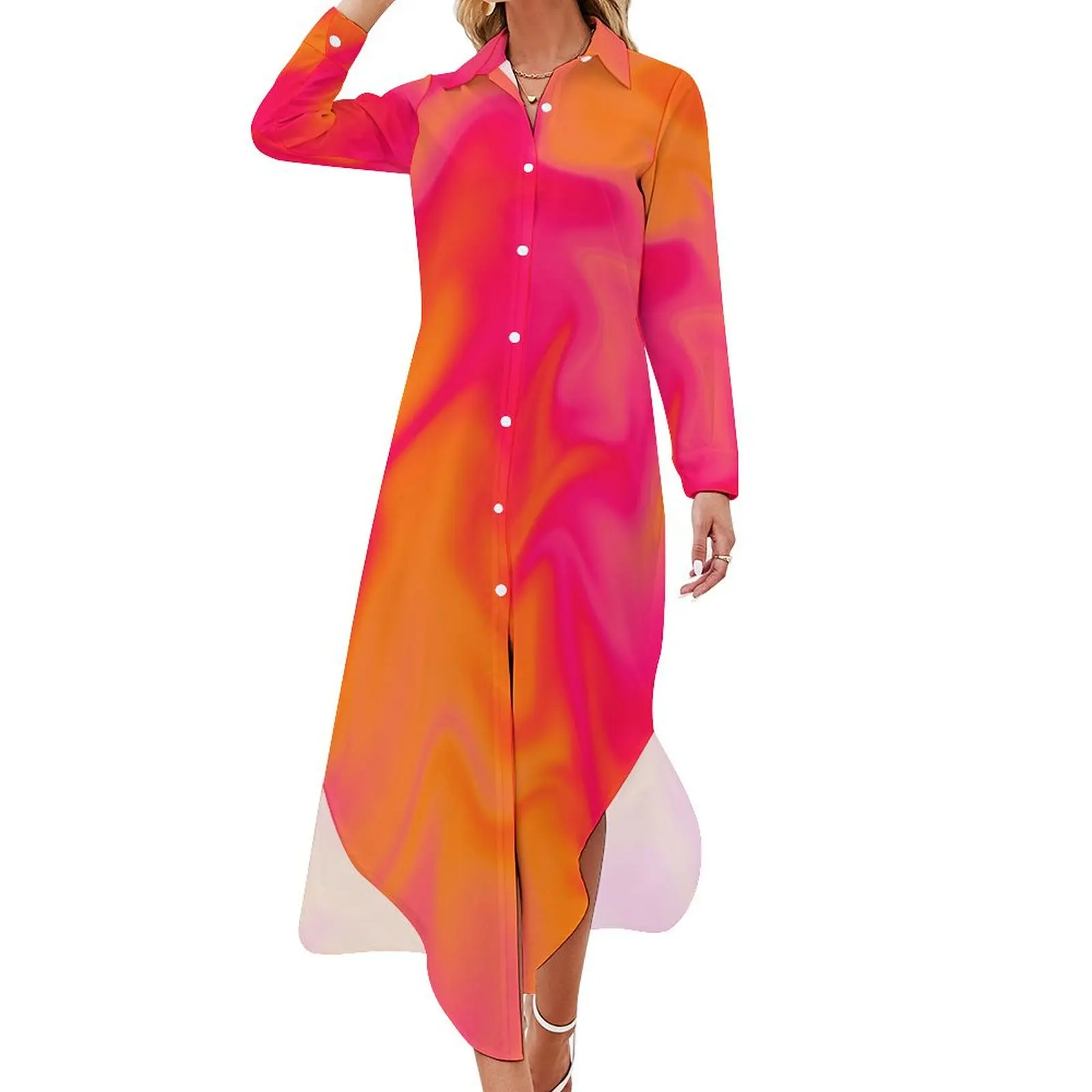 Pink, Orange, and Red Marble Fusion Design Long Sleeved Shirt Dress dresses for women evening dresses luxury 2024 Casual dresses
Pink, Orange, and Red Marble Fusion Design Long Sleeved Shirt Dress dresses for women evening dresses luxury 2024 Casual dresses