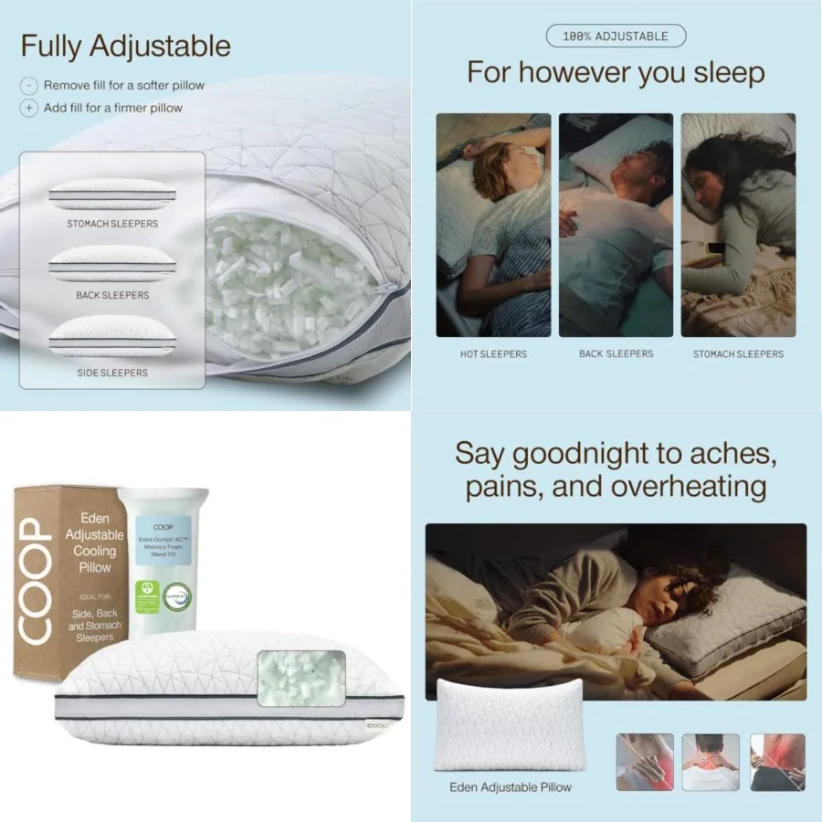 Bed Pillow Size for Sleeping on Back, Stomach and Side Sleeper- Medium Soft Memory Foam Cooling Gel - CertiPUR-US/GREENGUARD Go
Bed Pillow Size for Sleeping on Back, Stomach and Side Sleeper- Medium Soft Memory Foam Cooling Gel - CertiPUR-US/GREENGUARD Go