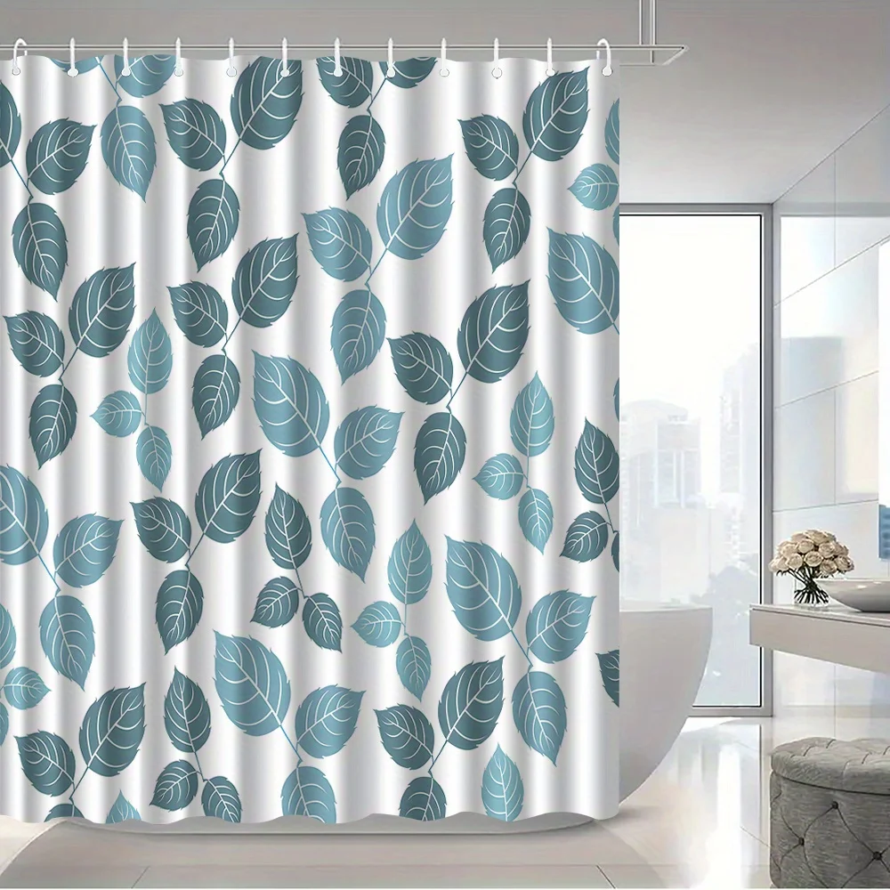 1 шт. сине-зеленая занавеска для душа с рисунком листьев, машинная стирка из полиэстера, с крючками, подходит для декора ванной комнаты.
1 шт. сине-зеленая занавеска для душа с рисунком листьев, машинная стирка из полиэстера, с крючками, подходит для декора ванной комнаты.