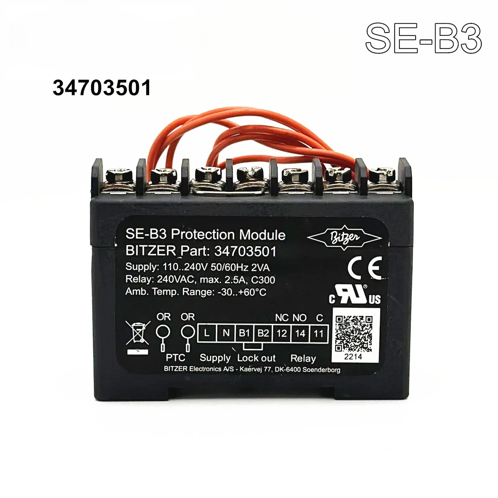34703501 SE-B3 Thermal Overheat Protection Module for Refrigeration Compressor
34703501 SE-B3 Thermal Overheat Protection Module for Refrigeration Compressor