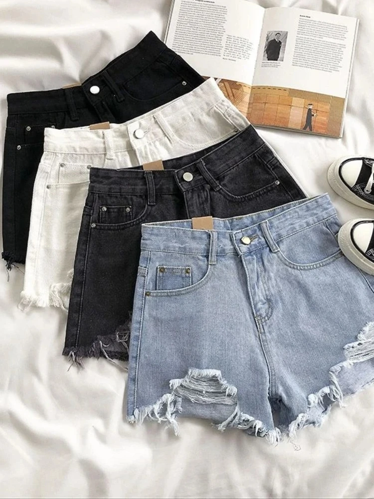 Casual High Waist Denim Shorts Women Summer Pocket Tassel Hole Ripped jeans Short Female Femme Short Pants Women
Casual High Waist Denim Shorts Women Summer Pocket Tassel Hole Ripped jeans Short Female Femme Short Pants Women
