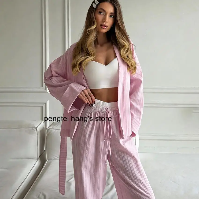 European Style Women Woven Cotton Pajama Set Autumn Breathable Long Sleeve Long Pants Skin-Friendly Home Loungewear
European Style Women Woven Cotton Pajama Set Autumn Breathable Long Sleeve Long Pants Skin-Friendly Home Loungewear