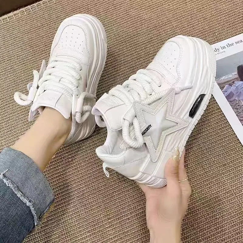Pink Women Leather Flat Shoes Spring Autumn Chunky Increased Woman Casual Sneakers Fashion Lace-up Vulcanized Shoe Zapatos Mujer
Pink Women Leather Flat Shoes Spring Autumn Chunky Increased Woman Casual Sneakers Fashion Lace-up Vulcanized Shoe Zapatos Mujer