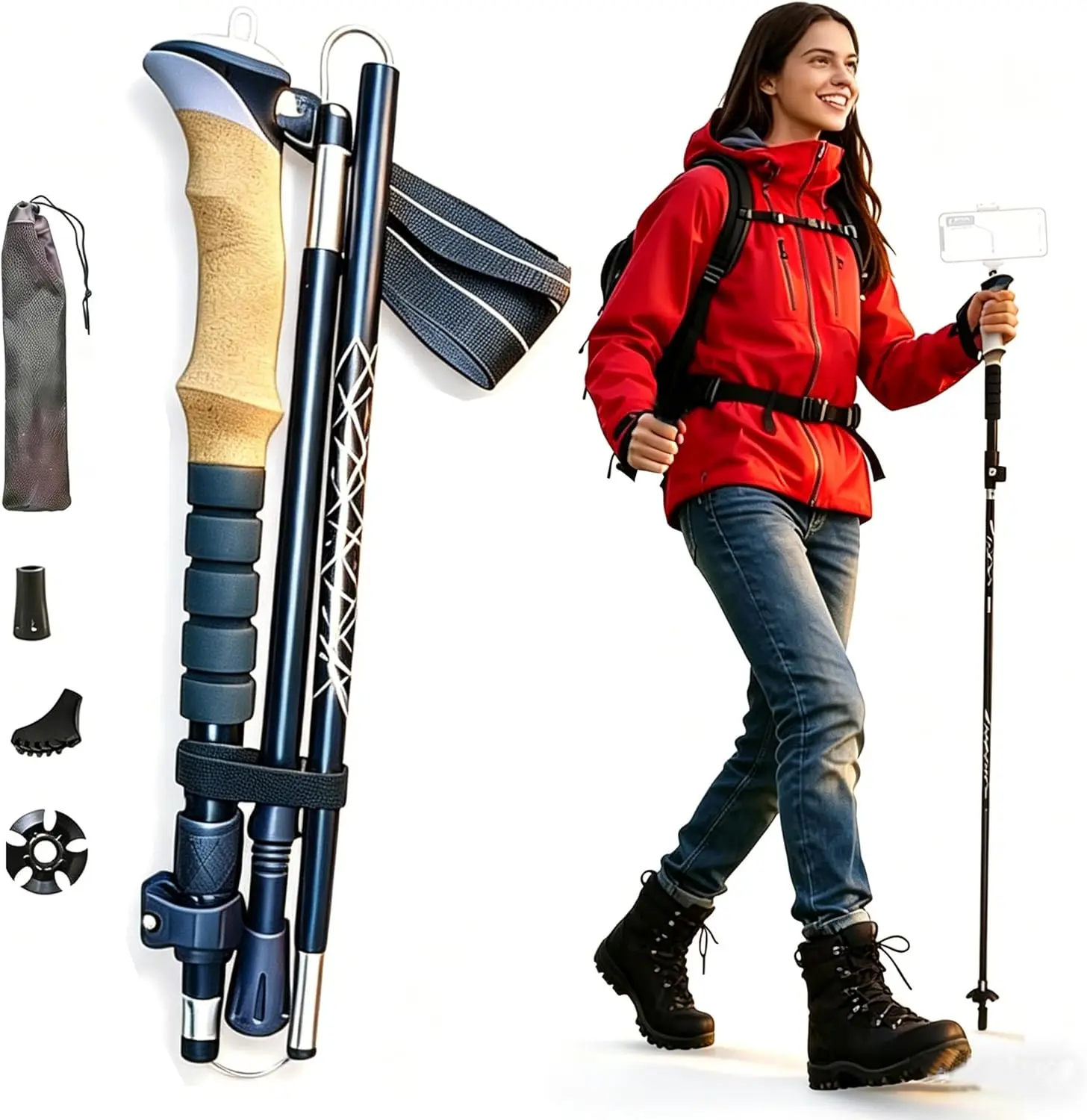 Foldable Hiking Poles for Women Men Seniors, 14" Compact Lightweight Trekking Poles with 1/4" Screw for Travel & Hiking
Foldable Hiking Poles for Women Men Seniors, 14" Compact Lightweight Trekking Poles with 1/4" Screw for Travel & Hiking