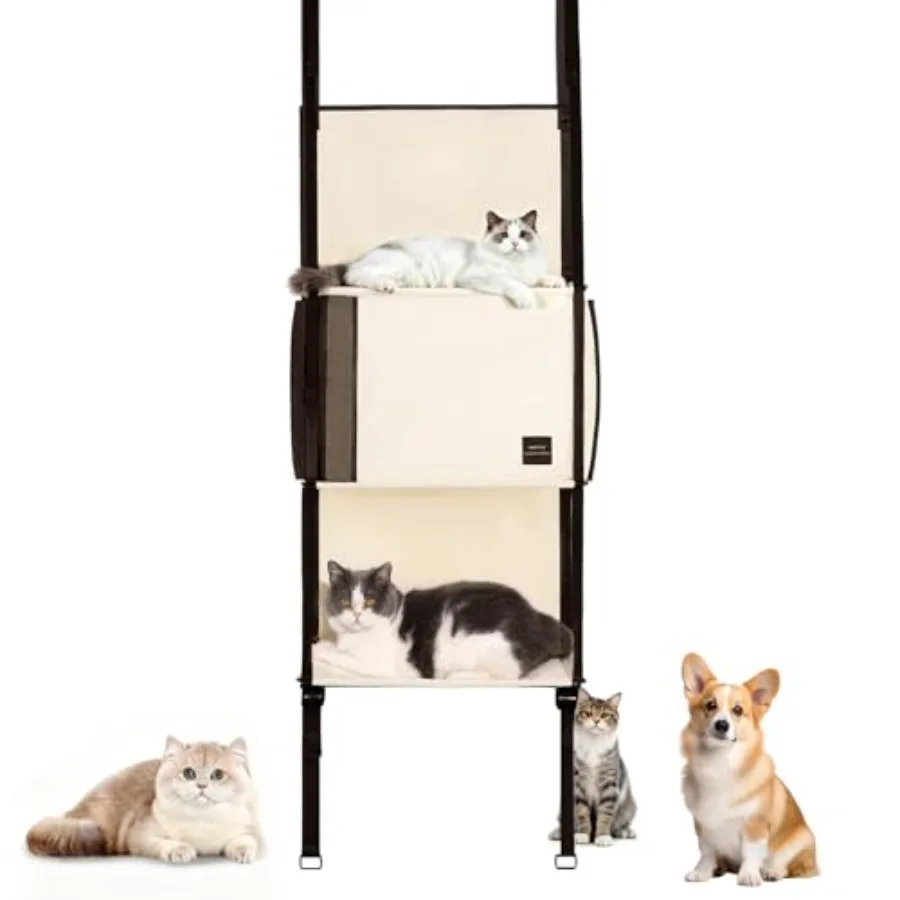 Door Hanging Cat Tree - Hanging Cat Climber 3-Tier Indoor Door Mounted Collapsible Perch Hammock Bed Tool-Free Assembly
Door Hanging Cat Tree - Hanging Cat Climber 3-Tier Indoor Door Mounted Collapsible Perch Hammock Bed Tool-Free Assembly