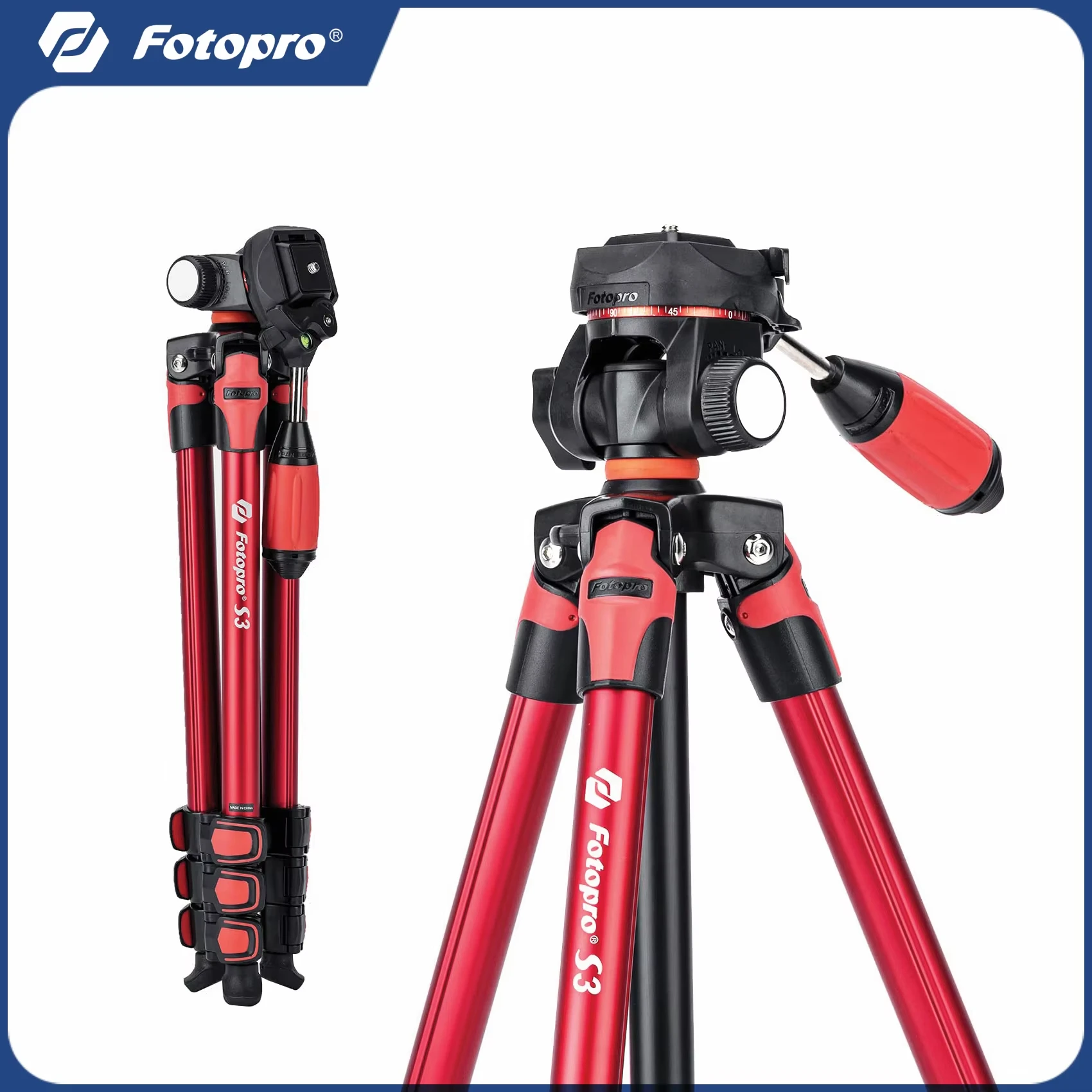 Fotopro S3 Portable Travel Camera Tripod with Quick Release Plate 1/4 Screw Carry Bag for DSLR Mirrorless Camera Smartphone Vlog
Fotopro S3 Portable Travel Camera Tripod with Quick Release Plate 1/4 Screw Carry Bag for DSLR Mirrorless Camera Smartphone Vlog