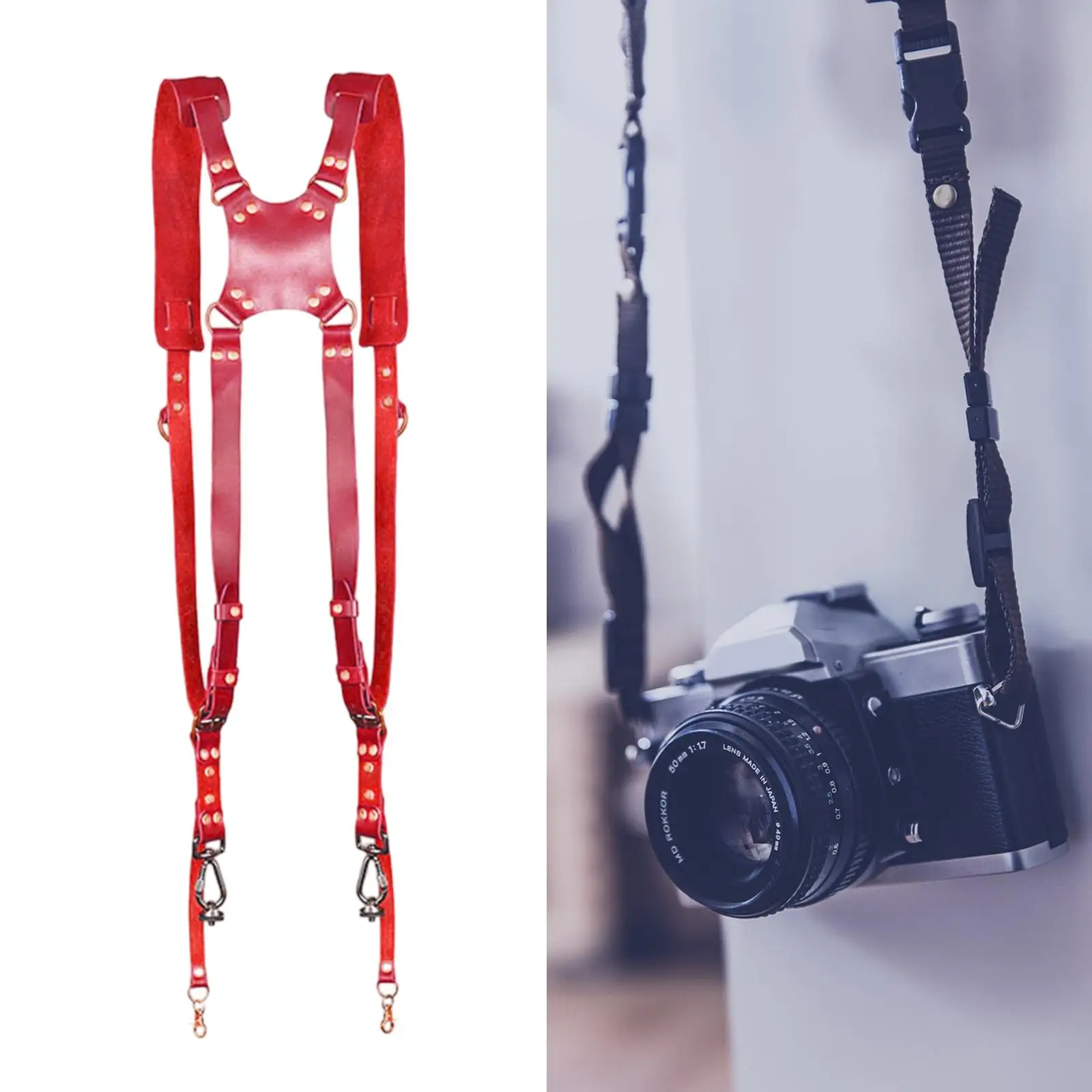 Camera Strap Compact Practical Comfortable Double Camera Gear for 2 Cameras Leather Camera Strap for Photo Film Men Women Adults
Camera Strap Compact Practical Comfortable Double Camera Gear for 2 Cameras Leather Camera Strap for Photo Film Men Women Adults