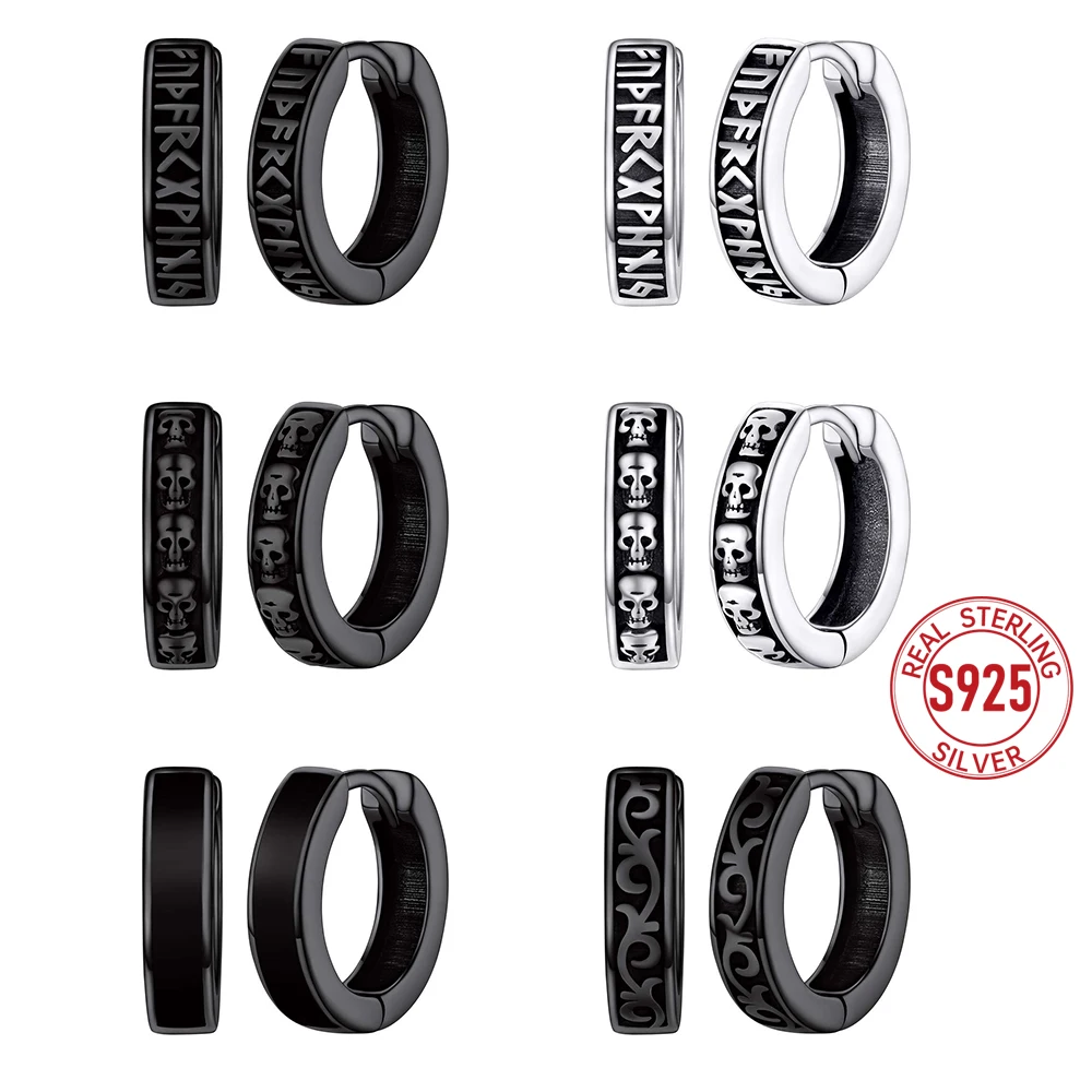 ChainsPro 925 Sterling Silver 10mm Hoop Huggie Earrings for Man Woman Celtic Knot Skulls Black Glaze Classic Ear Jewelry Gift
ChainsPro 925 Sterling Silver 10mm Hoop Huggie Earrings for Man Woman Celtic Knot Skulls Black Glaze Classic Ear Jewelry Gift