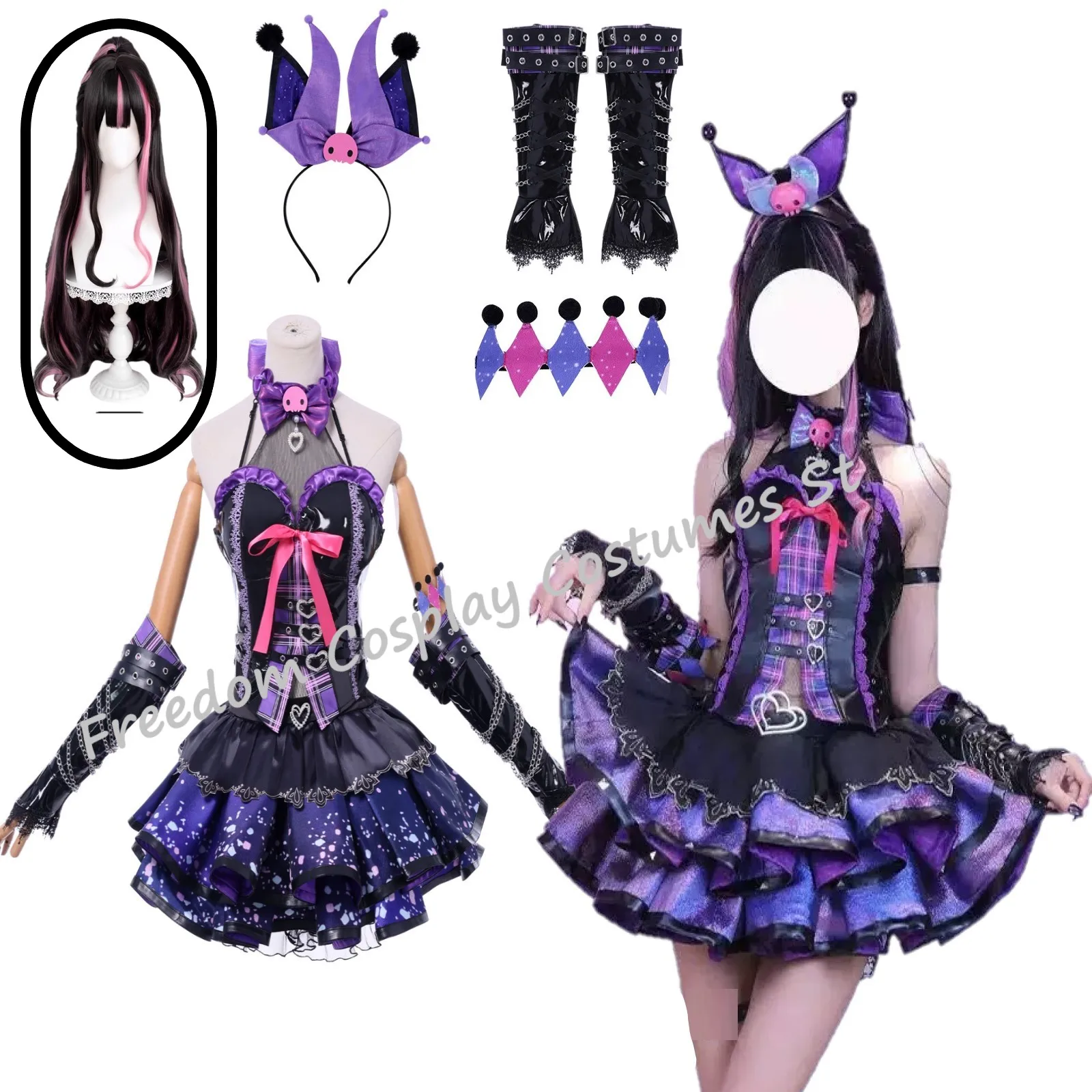 In Stock Tessa Cosplay Game Naraka Cosplay Costume Devil Lolita Purple Kuromi Dress Wig Set Halloween Party for Woman Girl suit
In Stock Tessa Cosplay Game Naraka Cosplay Costume Devil Lolita Purple Kuromi Dress Wig Set Halloween Party for Woman Girl suit