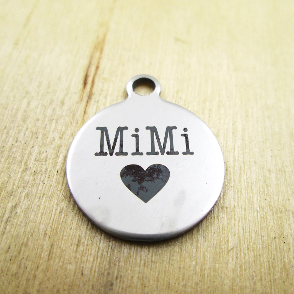 20pcs-MiMi heart stainless steel charms - Laser Engraved - Customized - DIY Charms Pendants
20pcs-MiMi heart stainless steel charms - Laser Engraved - Customized - DIY Charms Pendants
