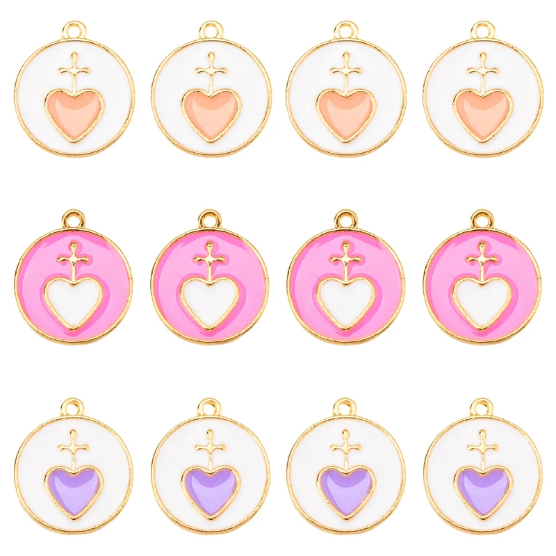 20pcs 15x18mm Fashion Gold Color Tone Plus Pink Orange Enamel Cute Heart Round Pendant DIY Pendant Women's Jewelry Handmade Gift
20pcs 15x18mm Fashion Gold Color Tone Plus Pink Orange Enamel Cute Heart Round Pendant DIY Pendant Women's Jewelry Handmade Gift