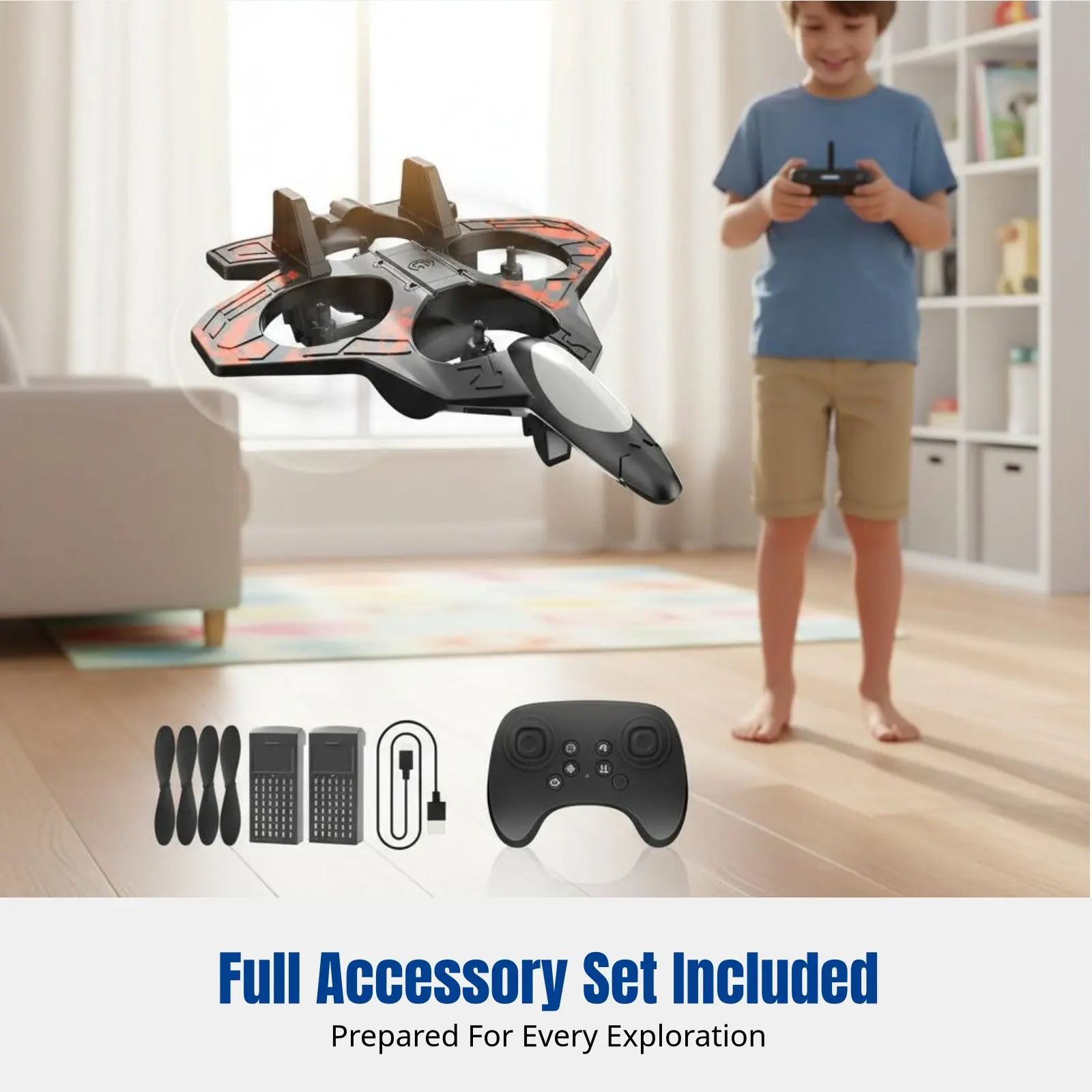 Remote Control Drone, Electric Air-Ground Stunt Vehicle, Durable, Easy Operation, For Boys, Random Design
Remote Control Drone, Electric Air-Ground Stunt Vehicle, Durable, Easy Operation, For Boys, Random Design