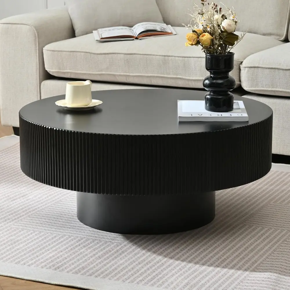 Durable Round Coffee Table with Wooden Center, Suitable for Living and Reception Rooms, Simple Assembly, Black
Durable Round Coffee Table with Wooden Center, Suitable for Living and Reception Rooms, Simple Assembly, Black