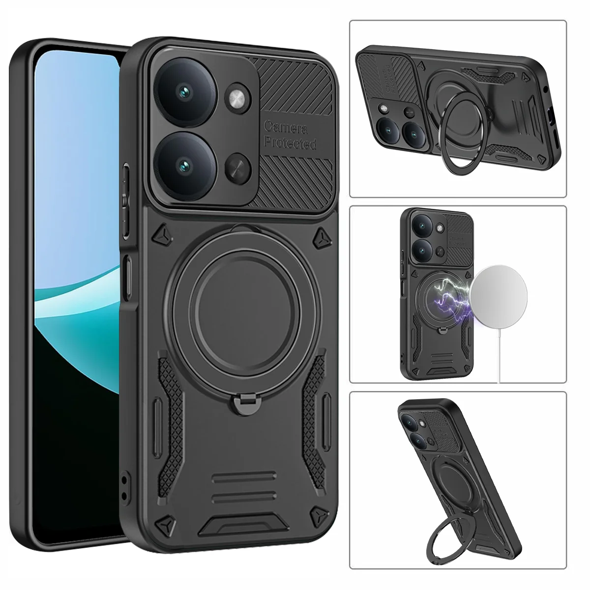 For Xiaomi Redmi 15C 173MM/Redmi 15C 171MM 360° Metal Magnetic Rotating Ring Holder Phone Case Protector For Redmi 15C 4G/5G
For Xiaomi Redmi 15C 173MM/Redmi 15C 171MM 360° Metal Magnetic Rotating Ring Holder Phone Case Protector For Redmi 15C 4G/5G