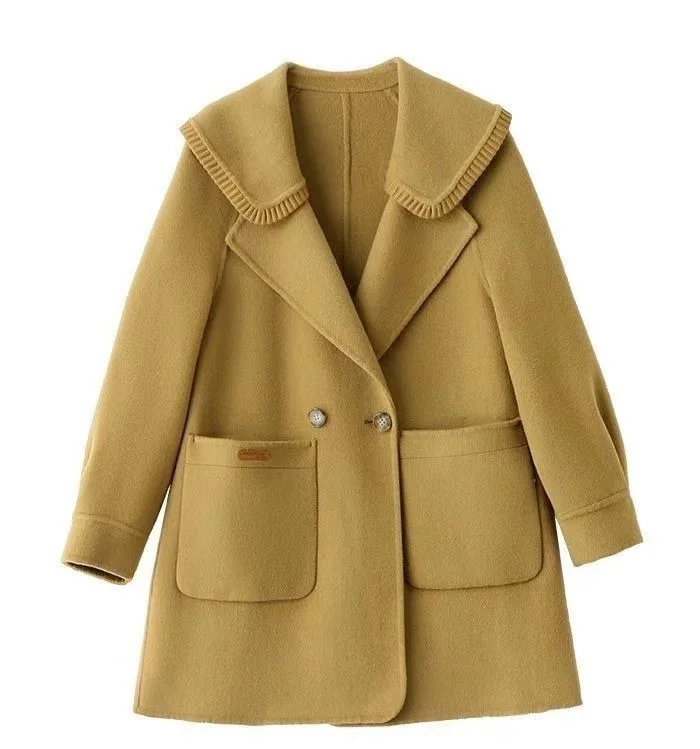 Wool Blend Coats Womens Woolen Coat Red Fall Blended Color-Blocking Stand-Up Collar Elegant Mature Classical Style Office Lady
Wool Blend Coats Womens Woolen Coat Red Fall Blended Color-Blocking Stand-Up Collar Elegant Mature Classical Style Office Lady