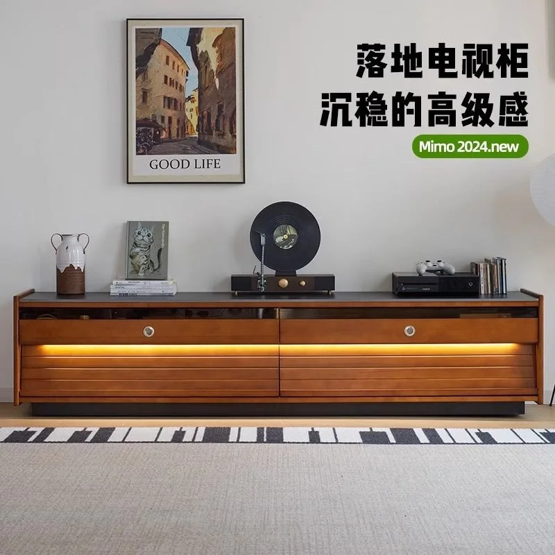 Retro Nordic solid wood floor-to-ceiling TV cabinet storage locker integrated French rock slab TV boxwood medieval
Retro Nordic solid wood floor-to-ceiling TV cabinet storage locker integrated French rock slab TV boxwood medieval