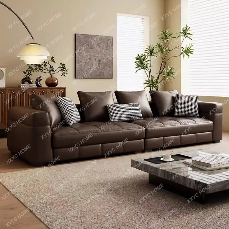 FF Leather sofa first layer cowhide combination minimalist living room three or four people straight row sofa
FF Leather sofa first layer cowhide combination minimalist living room three or four people straight row sofa