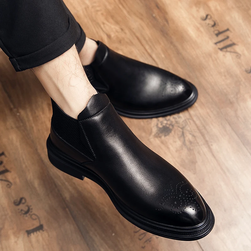 Block Low Cut Men Boots with Pointed Toes and Low Heels Comfortable Formal Business Boots British Gentleman Men Boots
Block Low Cut Men Boots with Pointed Toes and Low Heels Comfortable Formal Business Boots British Gentleman Men Boots