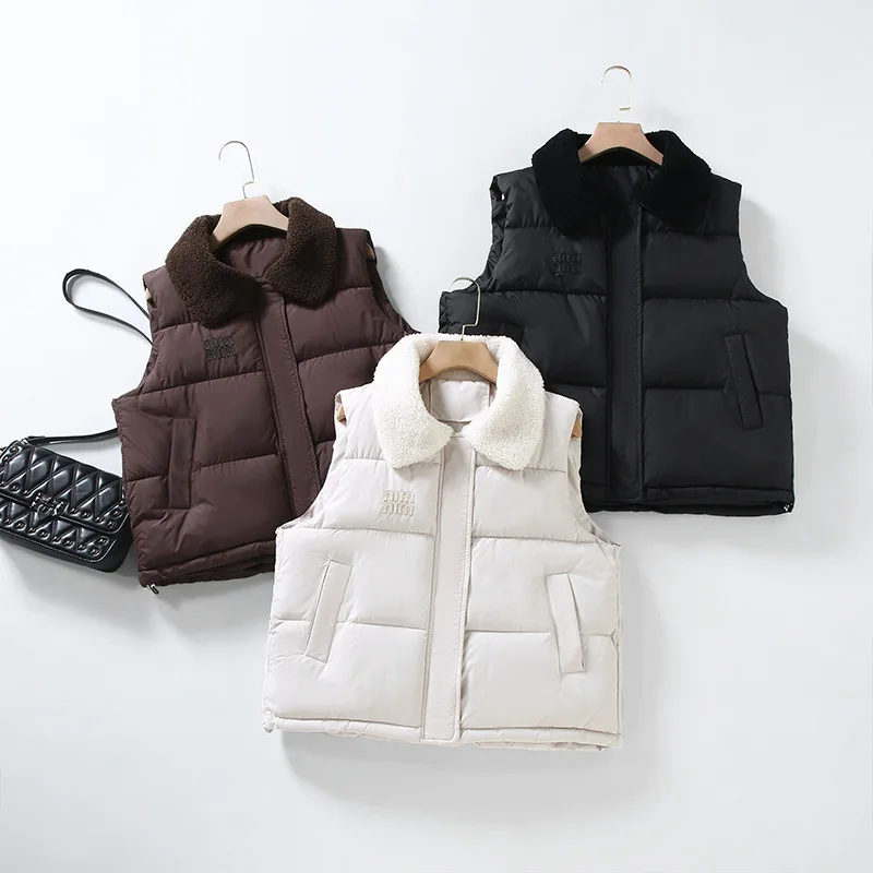 Fall Winter Button Zip Up Puffer Vest Cropped Lamb Fur Puffer Vest Women Lightweight Quilted Stand Collar Sleeveless Jackets
Fall Winter Button Zip Up Puffer Vest Cropped Lamb Fur Puffer Vest Women Lightweight Quilted Stand Collar Sleeveless Jackets